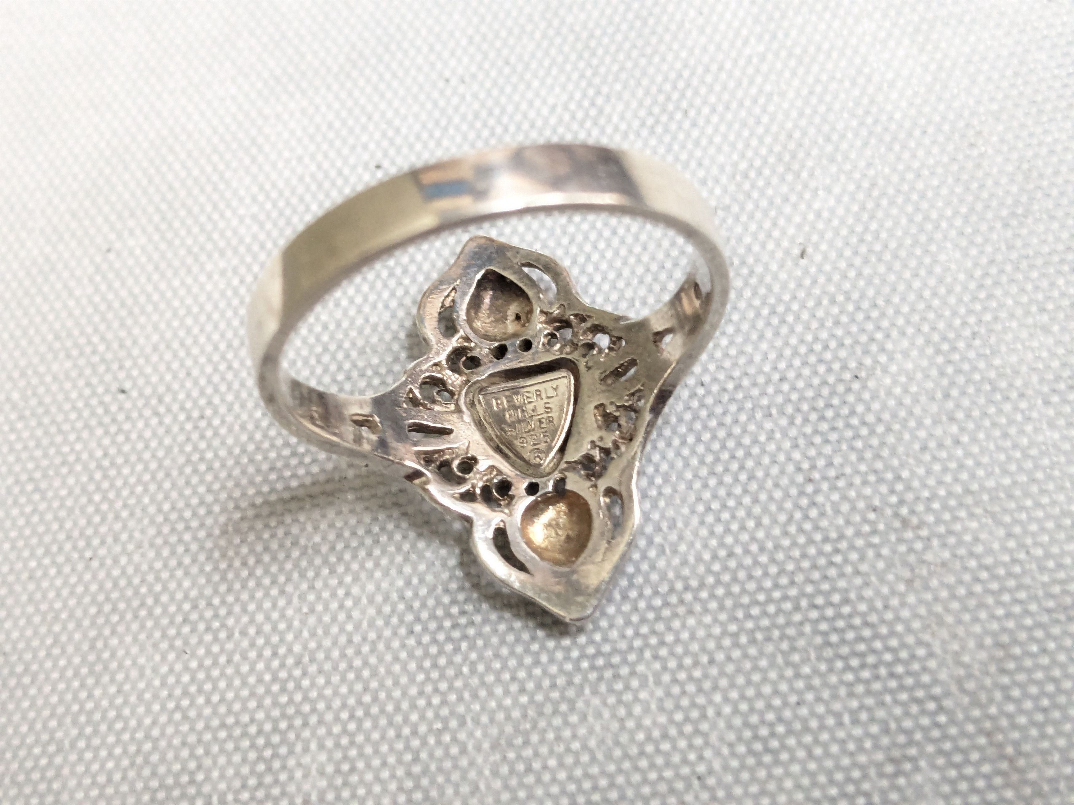 Jewelry Vintage Beverly Hills Sterling Silver Ring Filigree 8.75 Size ONE SIZE - 9 Thumbnail