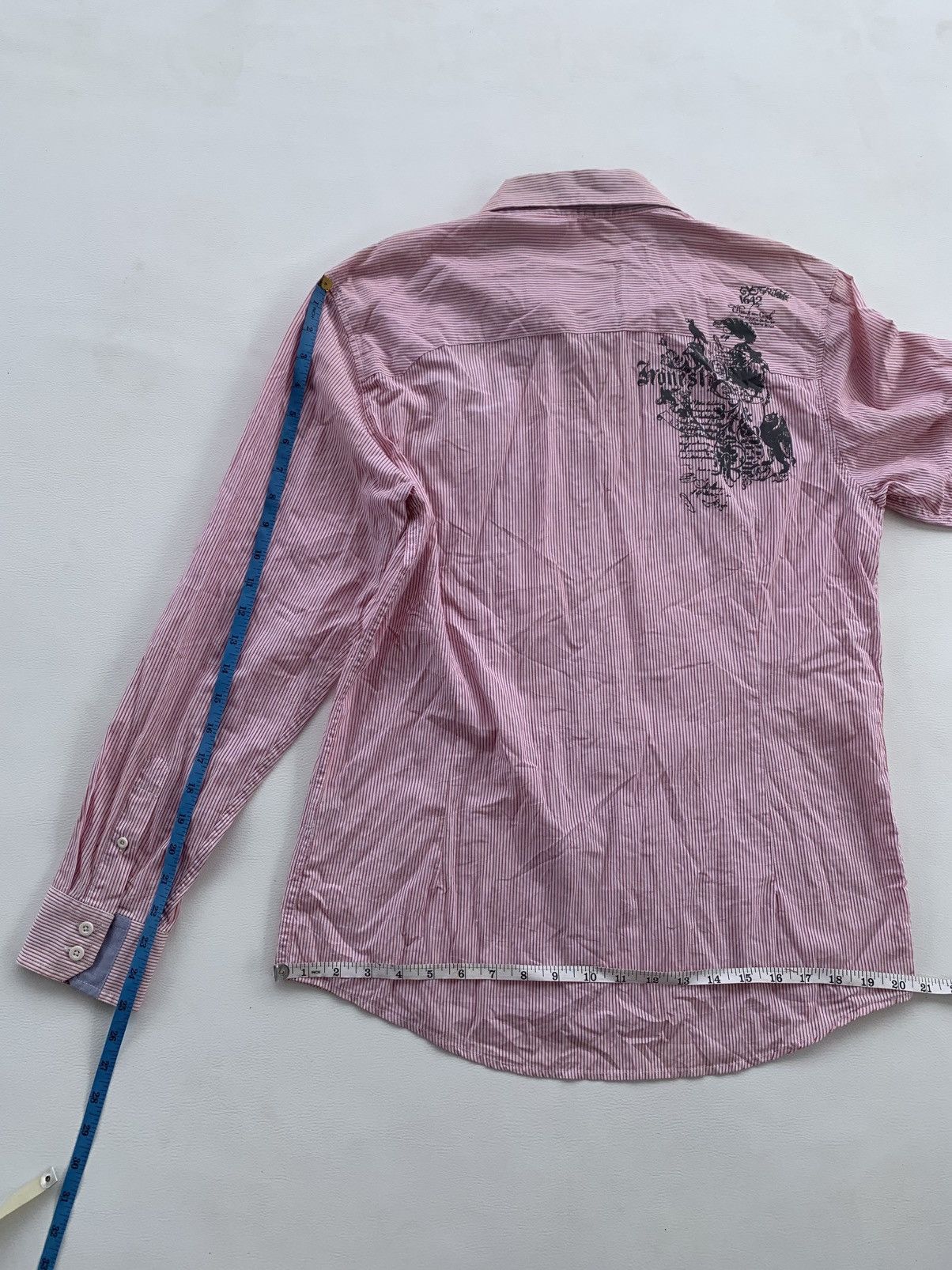 Japanese Brand Hunt City Gothic Button Shirt Soft Pink Stripe Tokyo Style Size US L / EU 52-54 / 3 - 9 Thumbnail