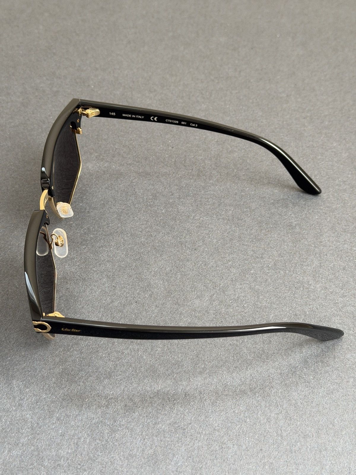Cartier Cartier Black Square Acetate Metal Frame Sunglasses Size ONE SIZE - 7 Thumbnail