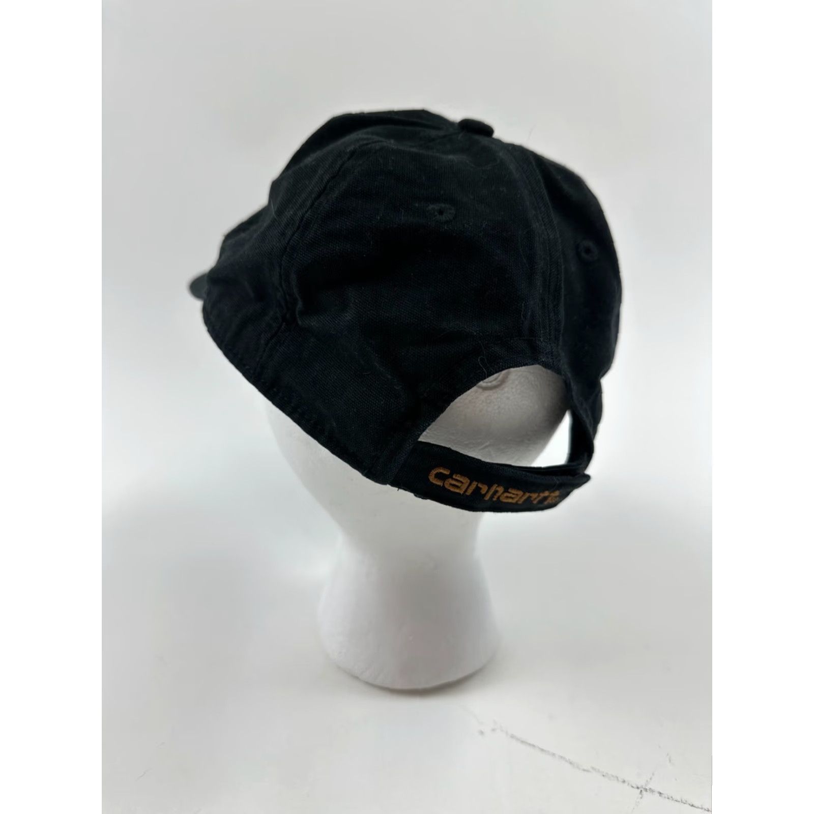 Carhartt Carhartt Mens Hat OS Black Patch Logo Adjustable Strapback AH0289 Workwear Cap Baseball Cap Outdoor Canvas 100% Cotton Lightweight Size ONE SIZE - 3 Thumbnail