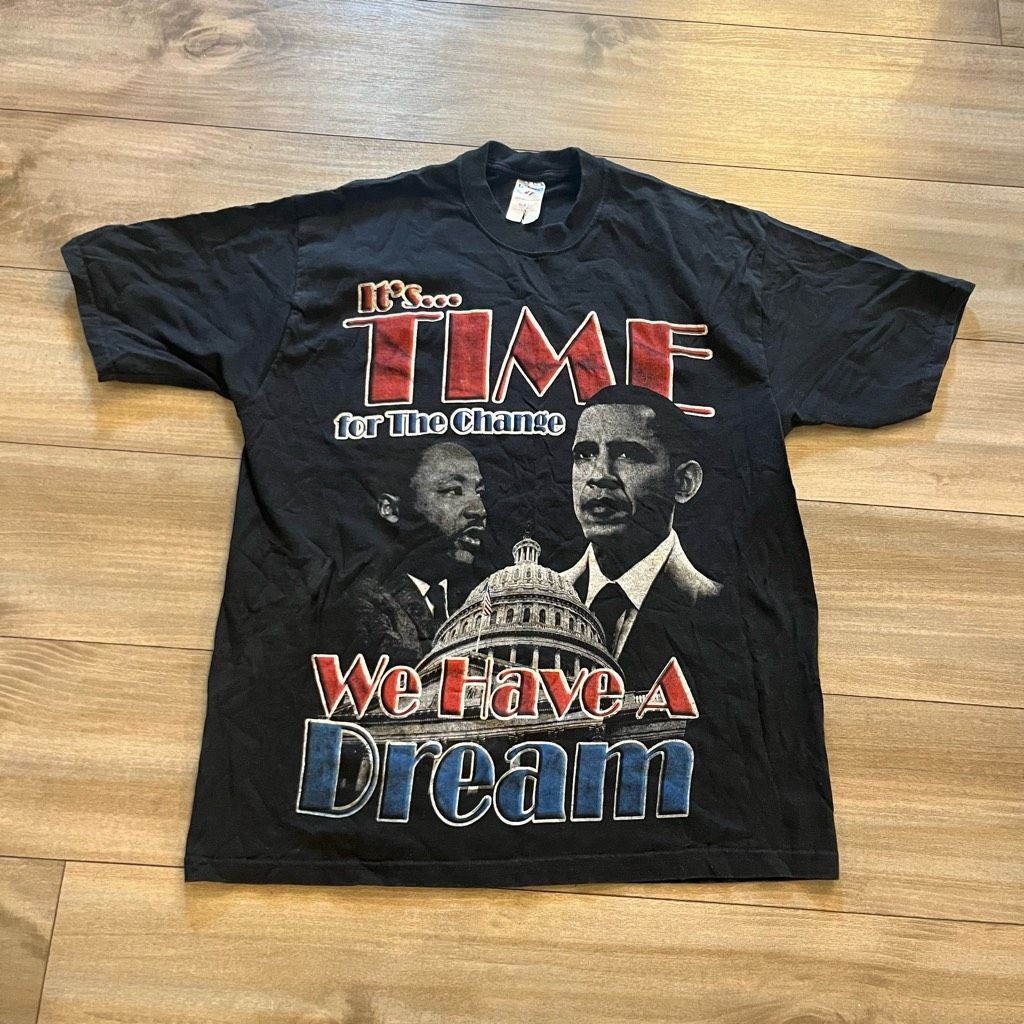 Gildan Y2K Obama and Martin Luther King Jr. Black Graphic Shirt Men Size US XL / EU 56 / 4 - 1 Thumbnail