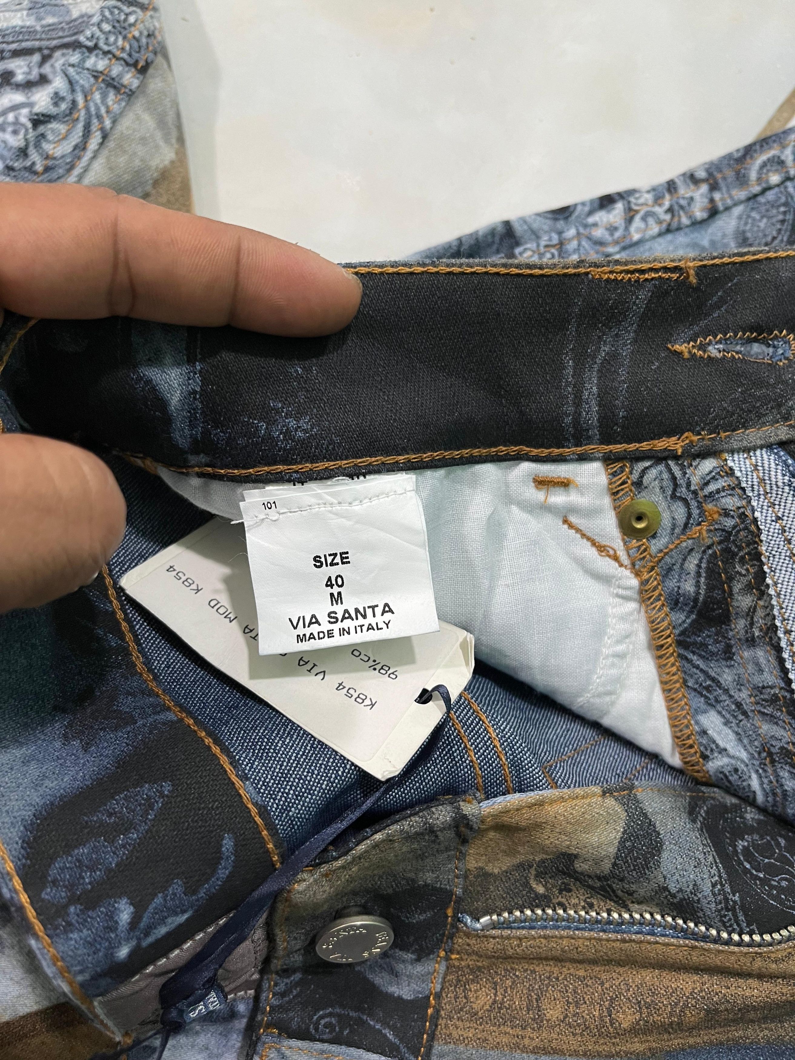 Japanese Brand 💥Rare💥Via Santa Italy Lace up Floral Printed Pants Size 24" / US 00 / IT 34 - 7 Thumbnail