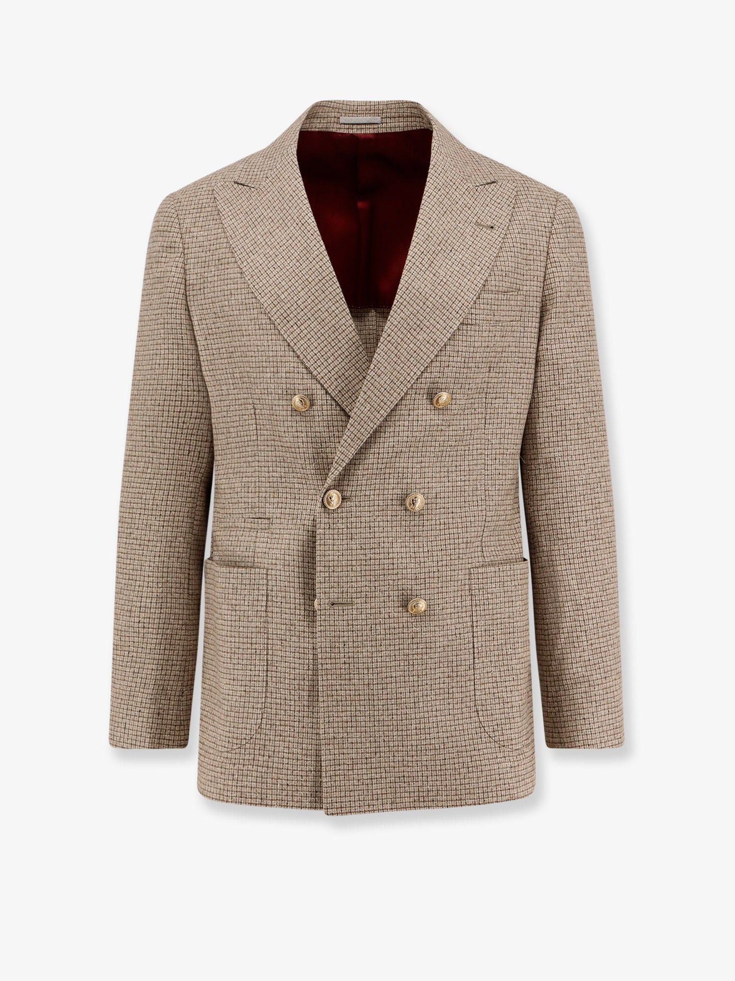 Silk, wool and cashmere double-breasted blazer IT 52