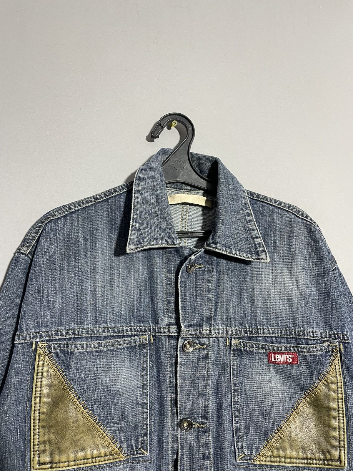 Levi's × Vintage Vintage Levi’s Made In USA jeans jacket with leather details Size US L / EU 52-54 / 3 - 3 Thumbnail