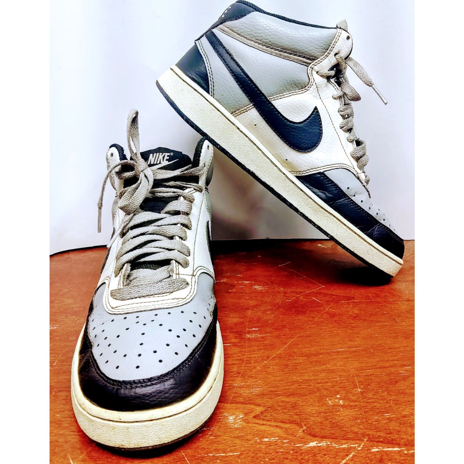 Nike Nike Court Vision Next Nature Mid Top Light Smoke Grey Sail - Size 9 (US) Mens Sneaker, Gray Nike Court Vision, 2022 Release Size US 9 / EU 42 - 2 Thumbnail