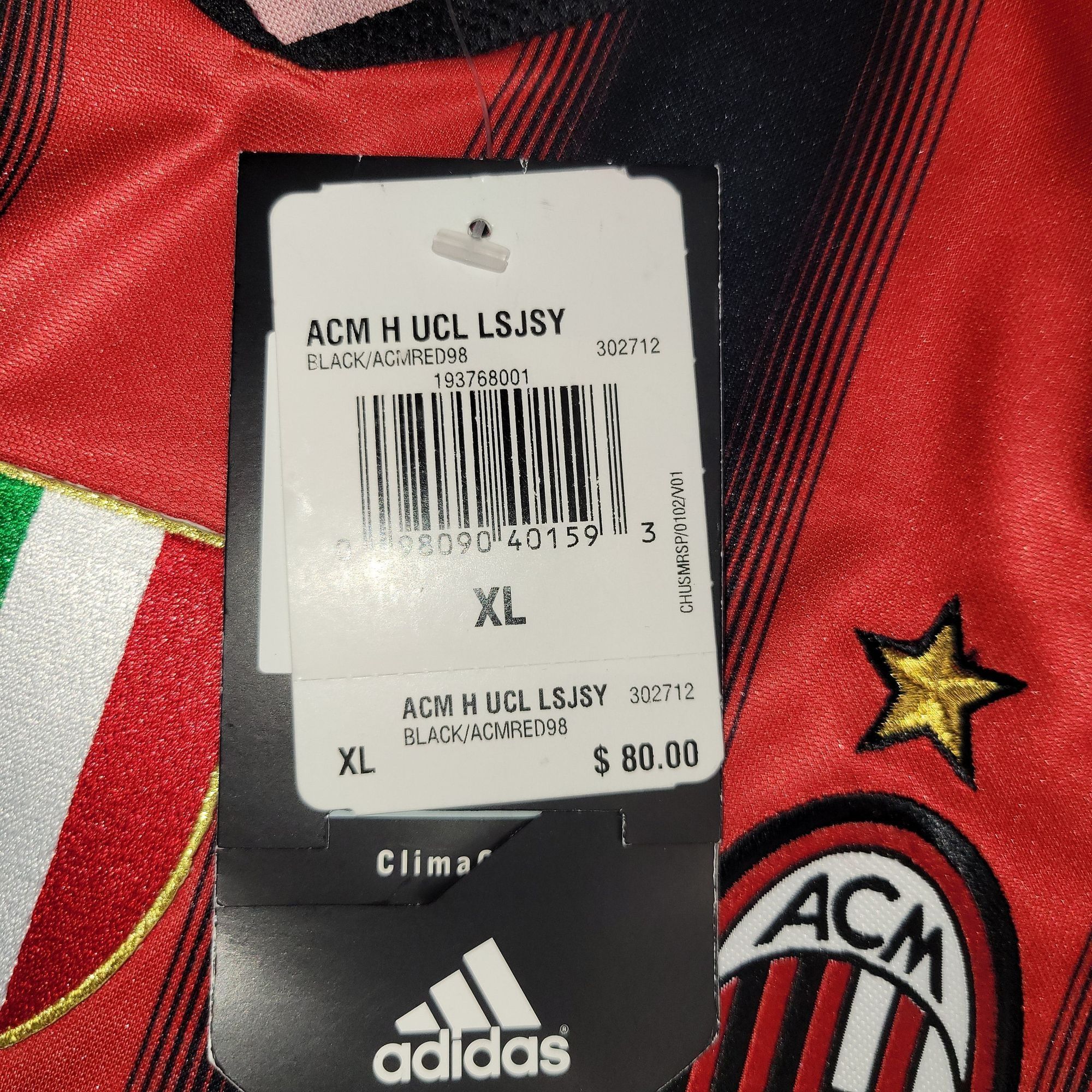 Adidas Kaka AC Milan 2004 2005 Long Sleeve Soccer Jersey BNWT XL Size US XL / EU 56 / 4 - 7 Thumbnail