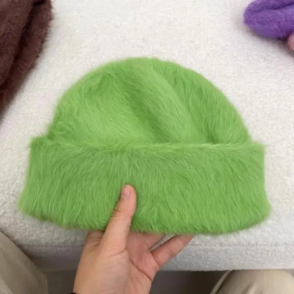 Japanese Brand Kizuki x Kida Fashion Fluffy Rabbit Fur Beanie Hat Size ONE SIZE - 3 Thumbnail