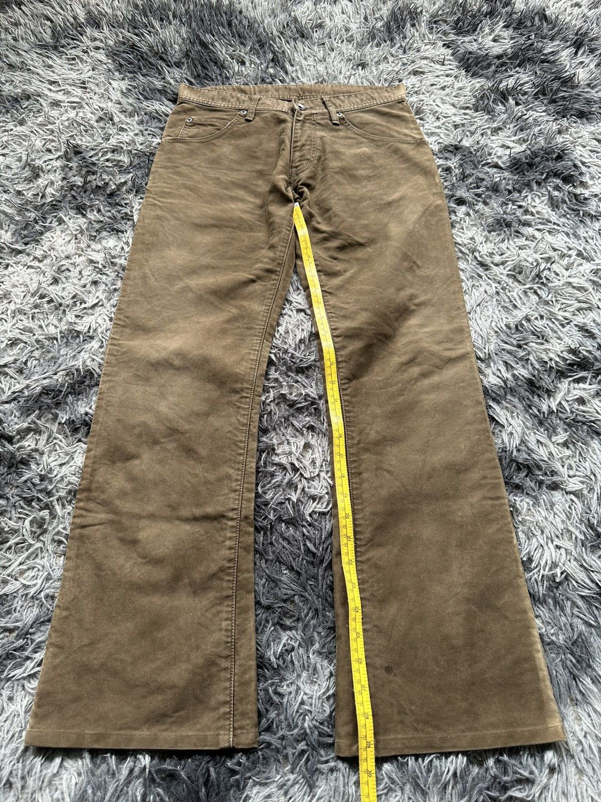 Tete Homme 00's Tete Homme moleskin mudwash khakis flared pant Size US 31 - 20 Thumbnail