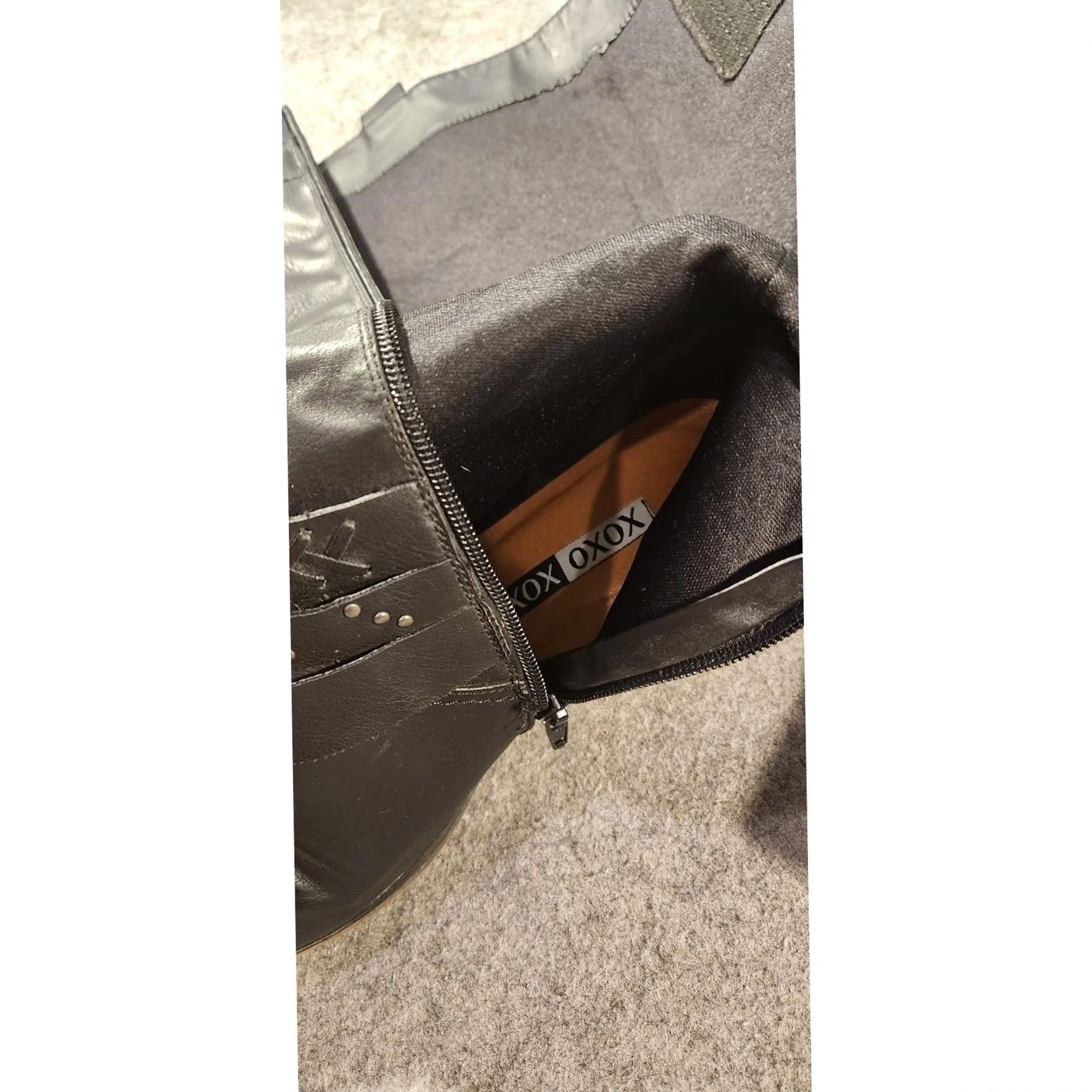 XOXO XOXO Makena Boots Womens 8.5 Black Knee High Biker Buckle Strap Zip Size US 9 / IT 39 - 7 Thumbnail