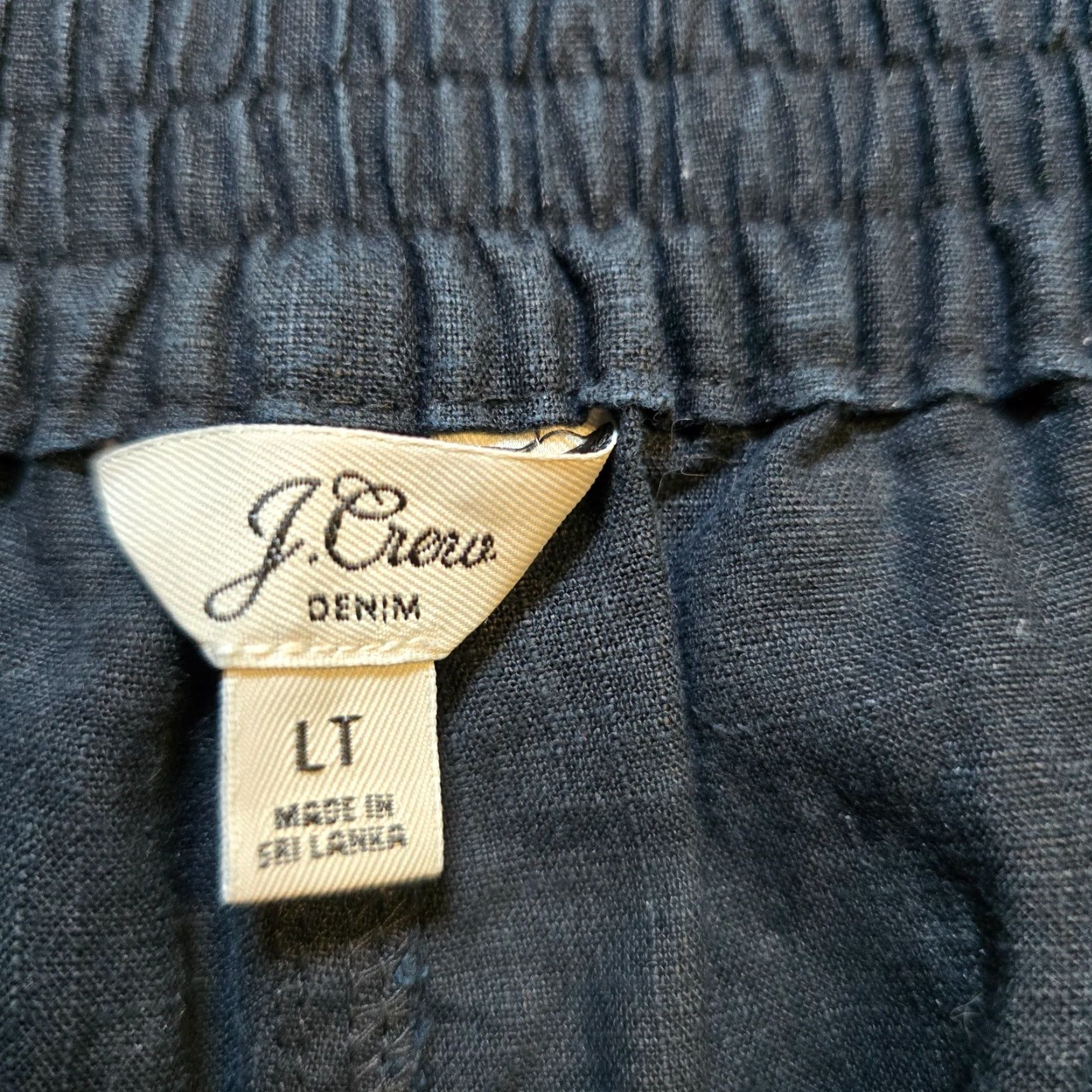 J.Crew VINTAGE J. CREW Pants Womens Size Large Tall Black Linen Blend Tapered Drawstring Casual Size 36" / US 14 / IT 50 - 4 Thumbnail
