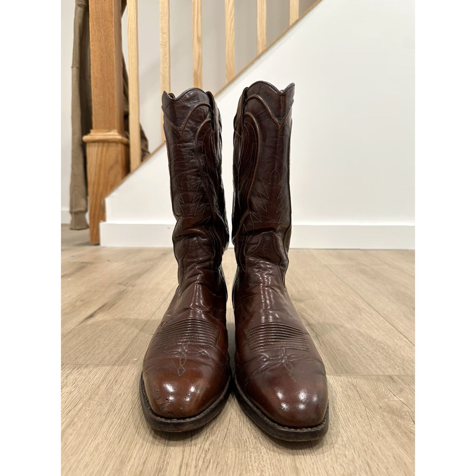 Dan Post VINTAGE Dan Post Cowboy boots Men 9D Brown 6683 Western Leather Boots Cowboys Schuhe? Size US 9 / EU 42 - 2 Thumbnail