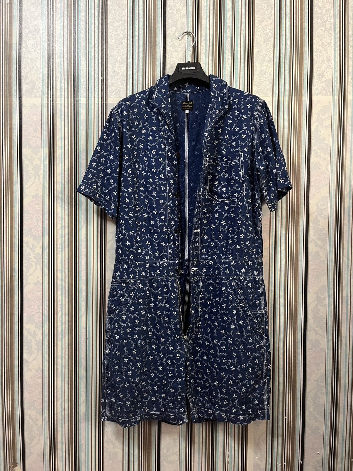 Sonic Lab 2000s Nepenthes japenese floral art indigo #H5 Size US S / EU 44-46 / 1 - 2 Thumbnail