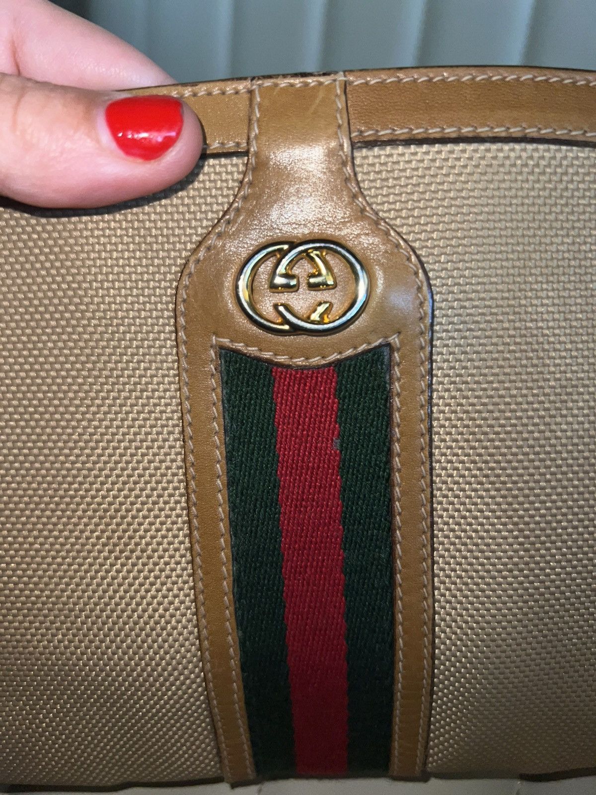 Gucci Gucci Vintage Tan and Brown Shoulder Bag Timeless Rare Size ONE SIZE - 11 Thumbnail