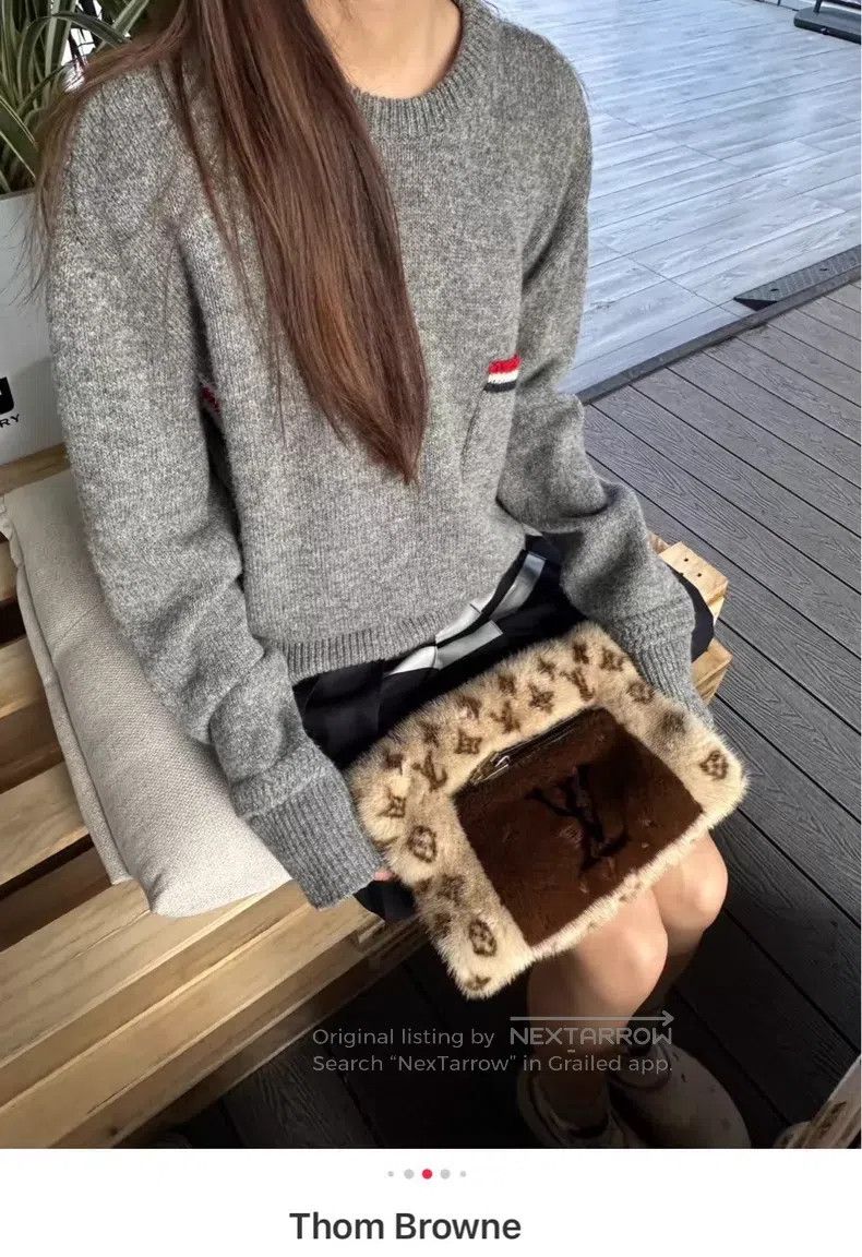 Thom Browne Thom Browne Navy blue knitted sweater with pocket edge str Size US XL / EU 56 / 4 - 9 Thumbnail