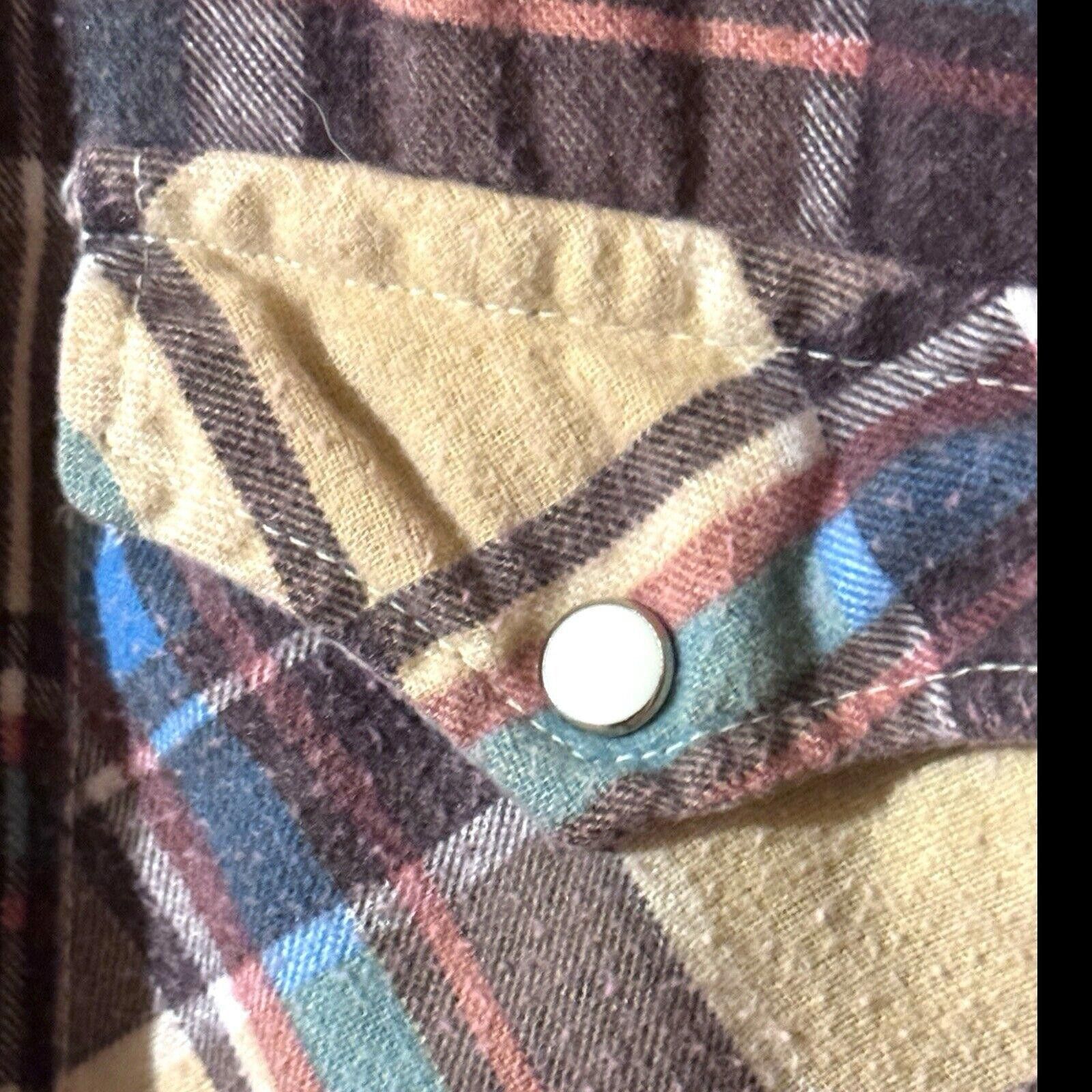 Designer Vtg Buffalo Bill Western Pearl Snap Brown Flannel Shirt M Size US M / EU 48-50 / 2 - 3 Thumbnail