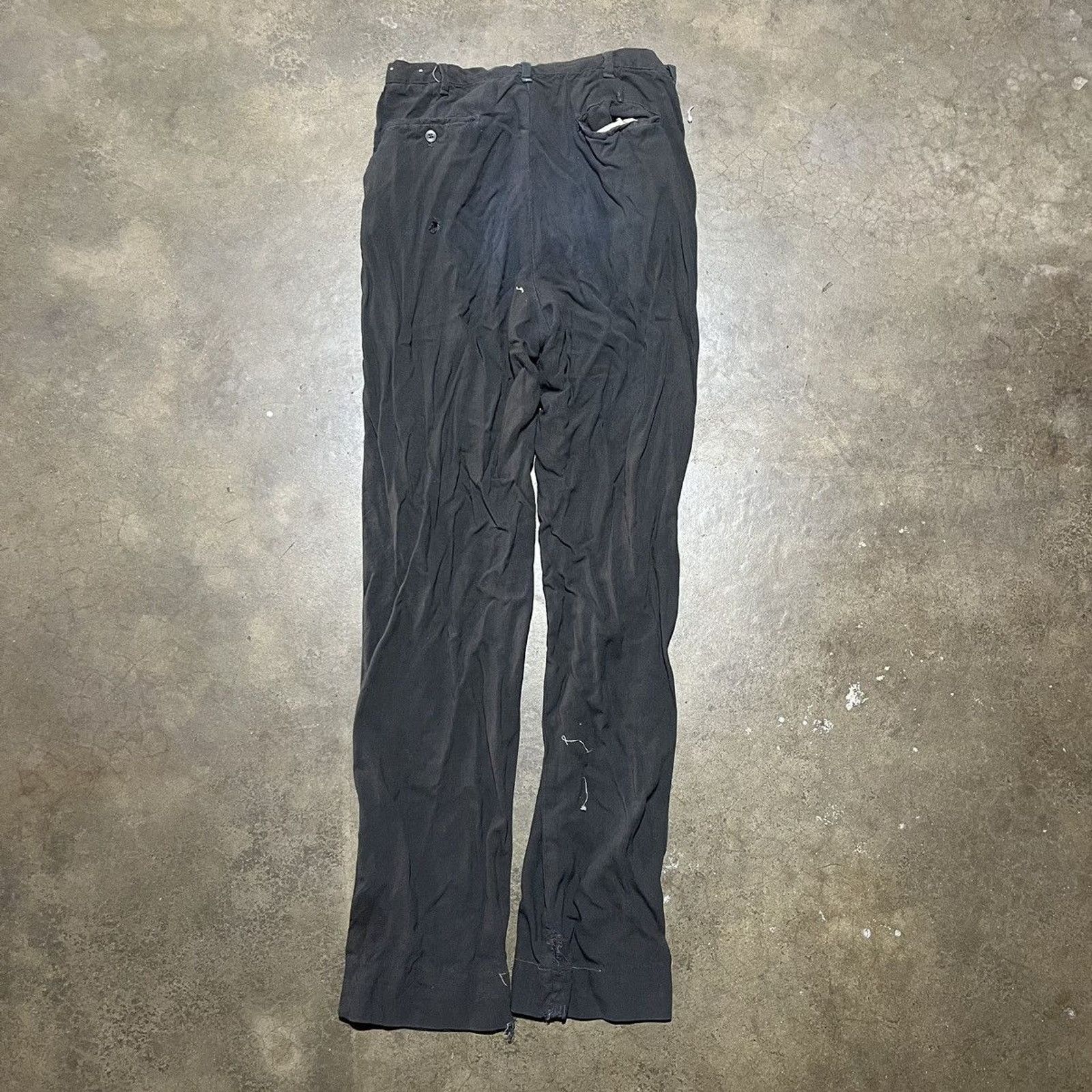 Vintage Vintage 50s Black Gabardine/Rayon Conmar Pants 26x29 Size 26" / US 2 / IT 38 - 6 Thumbnail