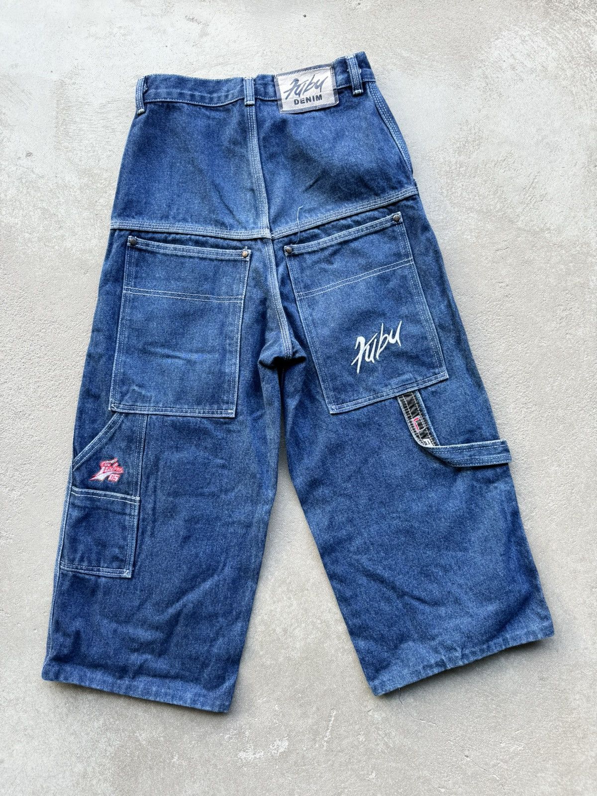90's Fubu Bermuda 3/4 Like Jnco Pants Denim Rap HipHop, image size:1200x1600