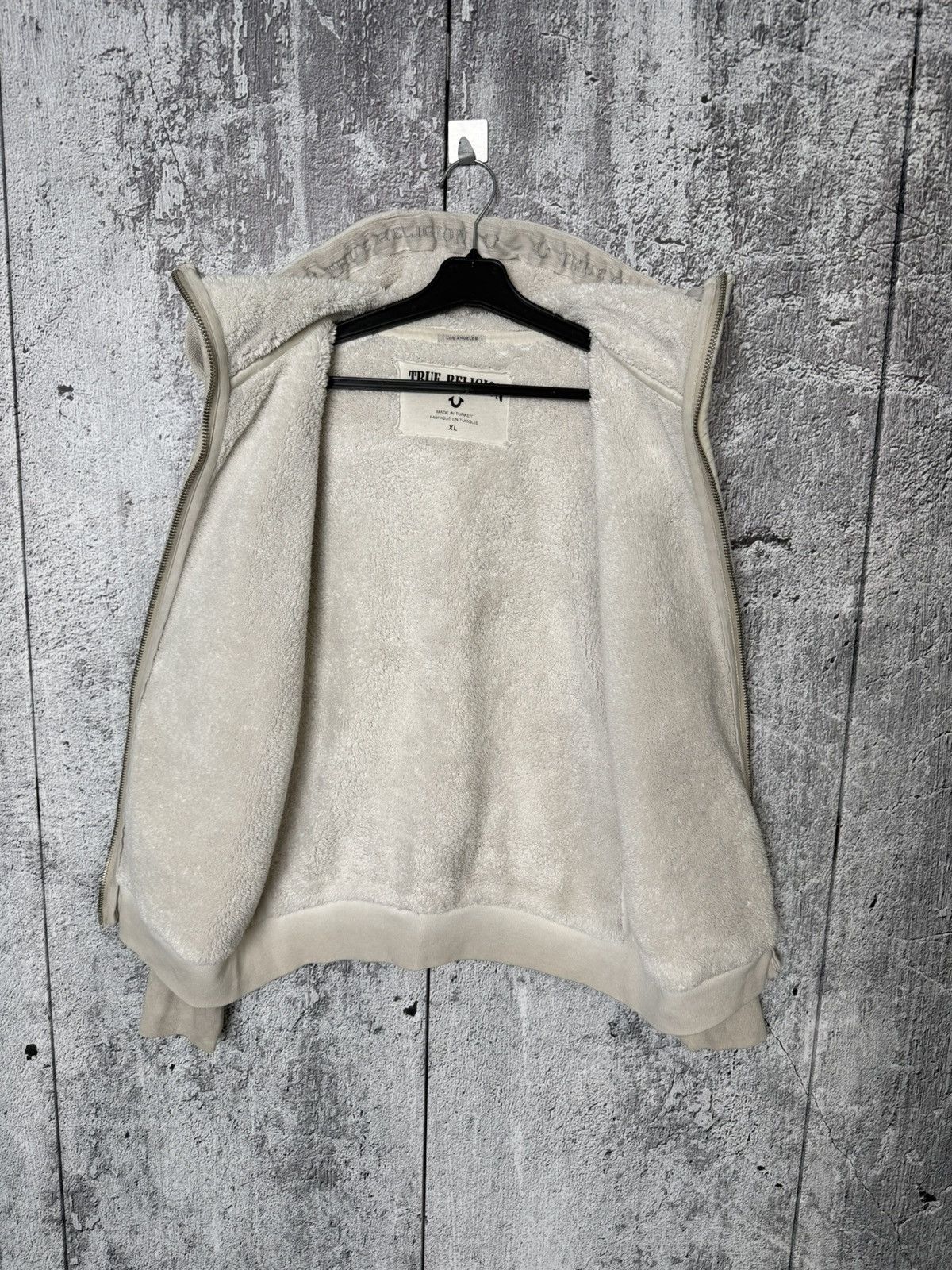 True Religion True Religion Sherpa Lined Full Zip Hoodie Skull Big Logo Size L / US 10 / IT 46 - 19 Thumbnail