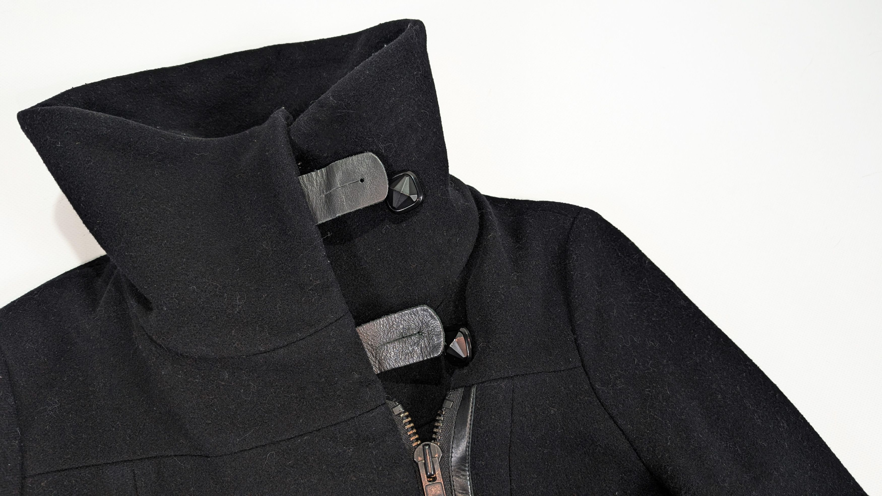 Mackage MACKAGE Wool Cashmere Leather Trim Black Coat Size S Size S / US 4 / IT 40 - 5 Thumbnail
