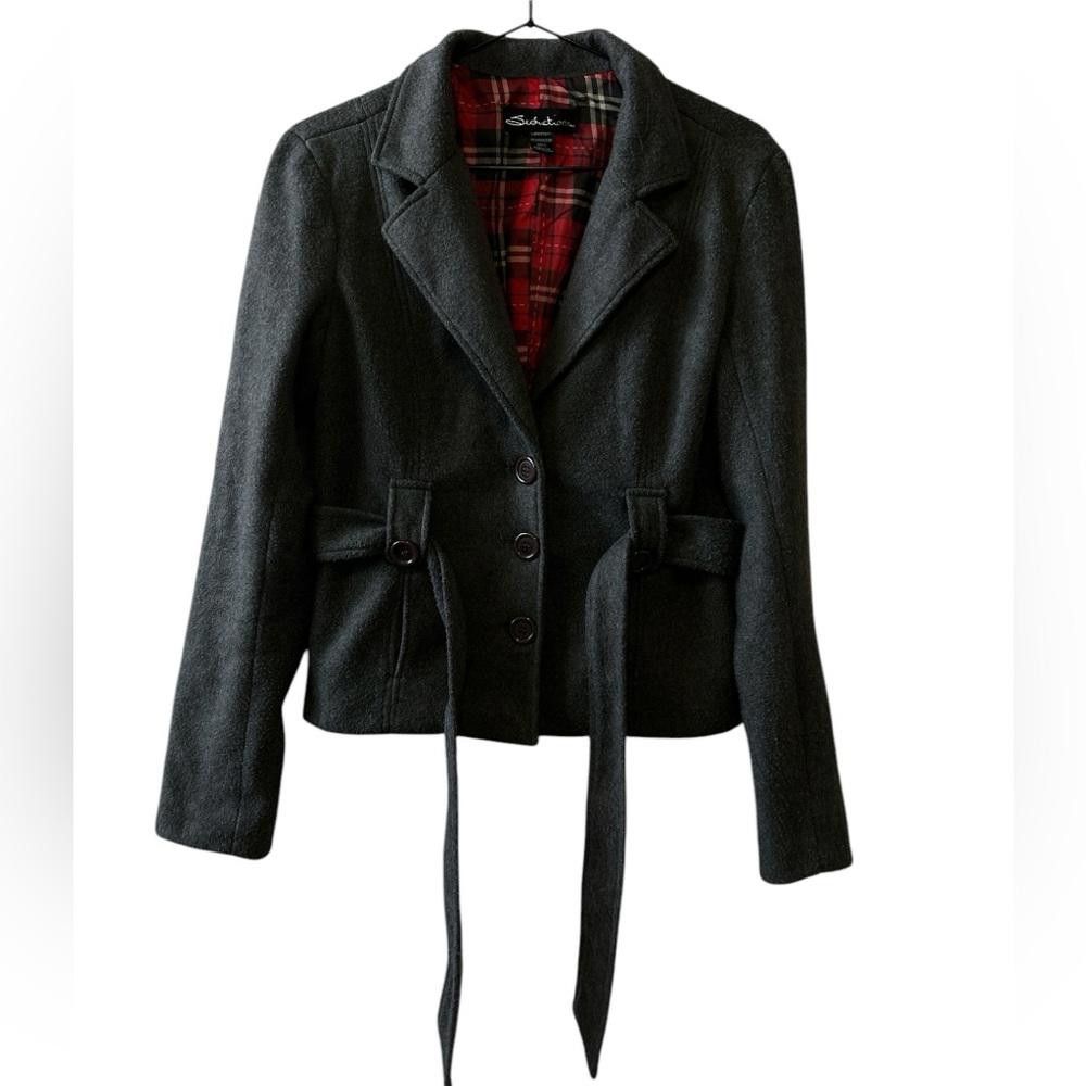 Designer Chic Gray Wool Blend Jacket by Seductions Size S / US 4 / IT 40 - 1 Thumbnail
