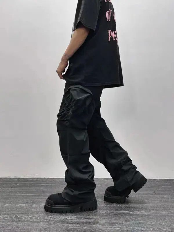 Japanese Brand × Jean Vintage pleated multi-pocket nylon cargo trousers Size US 32 / EU 48 - 2 Thumbnail