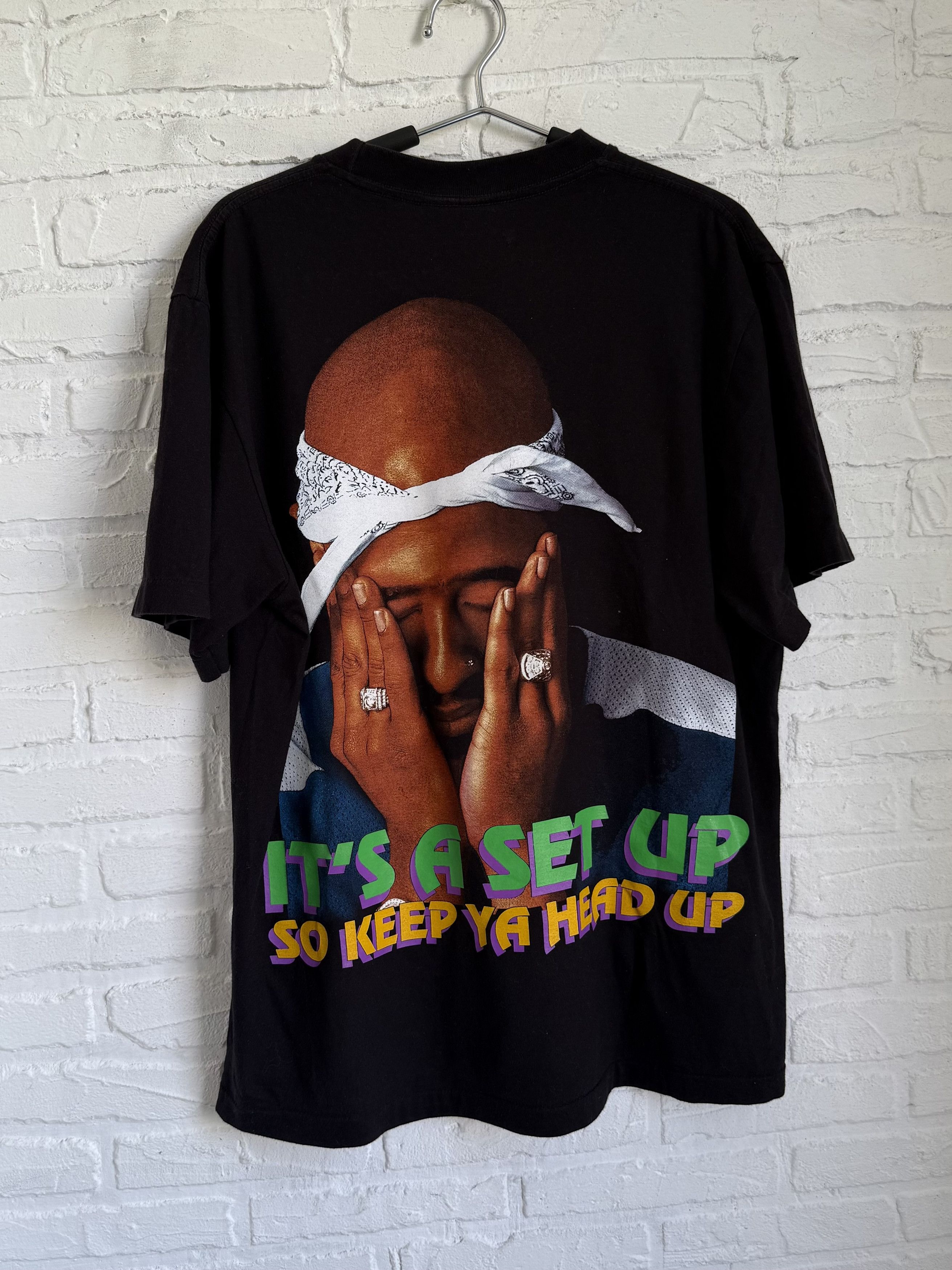 Rap Tees Vintage 90s Tupac Shakur 2pack double sided print t-shirt Size US L / EU 52-54 / 3 - 3 Thumbnail