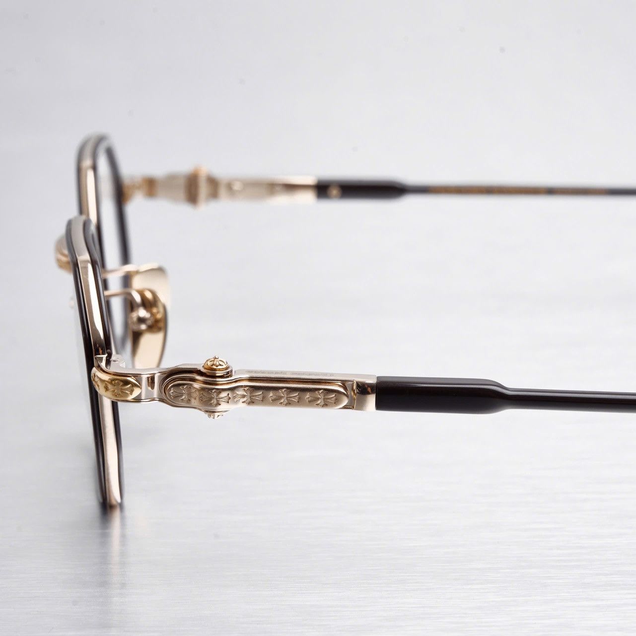 Chrome Hearts CHROME HEARTS TATTERS CLASSIC BROWN - GOLD PLATED GLASSES Size ONE SIZE - 3 Thumbnail