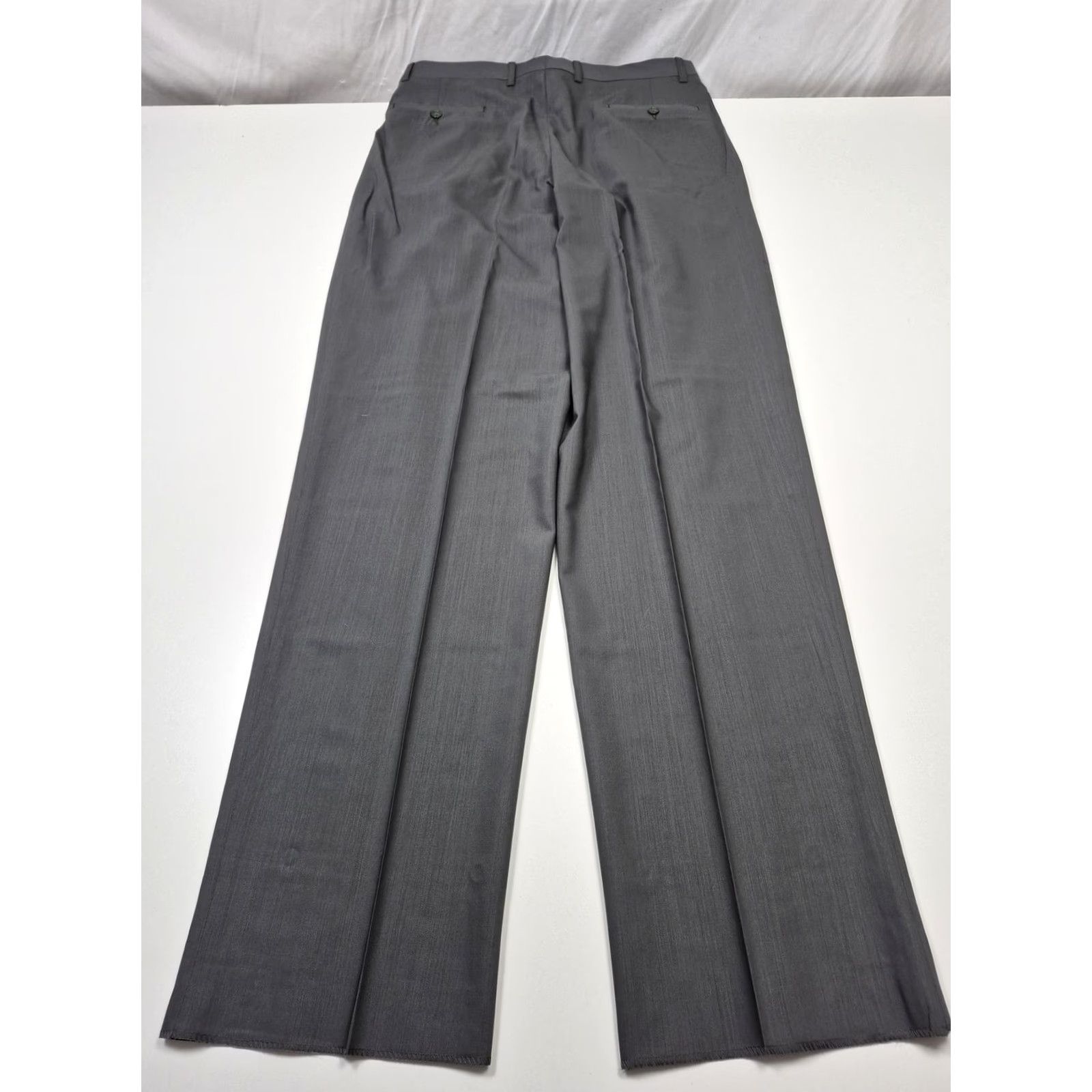 Vintage Zanieri Dress Pants Mens 38x37 Gray Wool Pleated Unhemmed Made Italy NWT Size US 38 / EU 54 - 6 Thumbnail