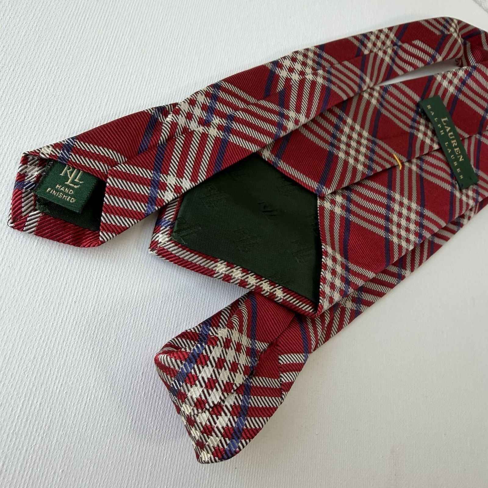 Lauren Ralph Lauren Lauren Ralph Lauren Red Holiday Tartan Silk Tie 90s Vintage Size ONE SIZE - 11 Thumbnail