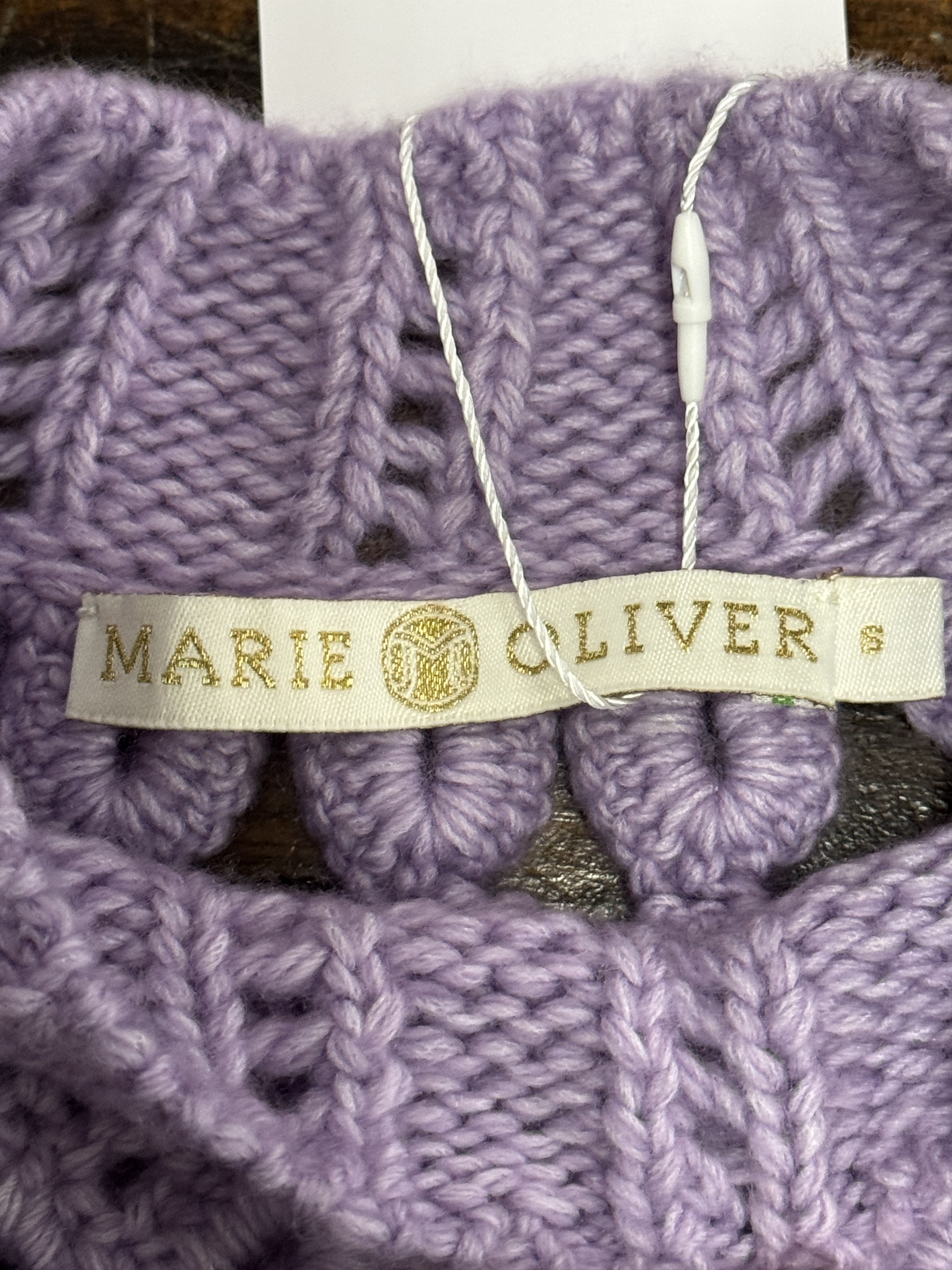 Marie Oliver Lilac Crochet Sweater Size S / US 4 / IT 40 - 4 Thumbnail