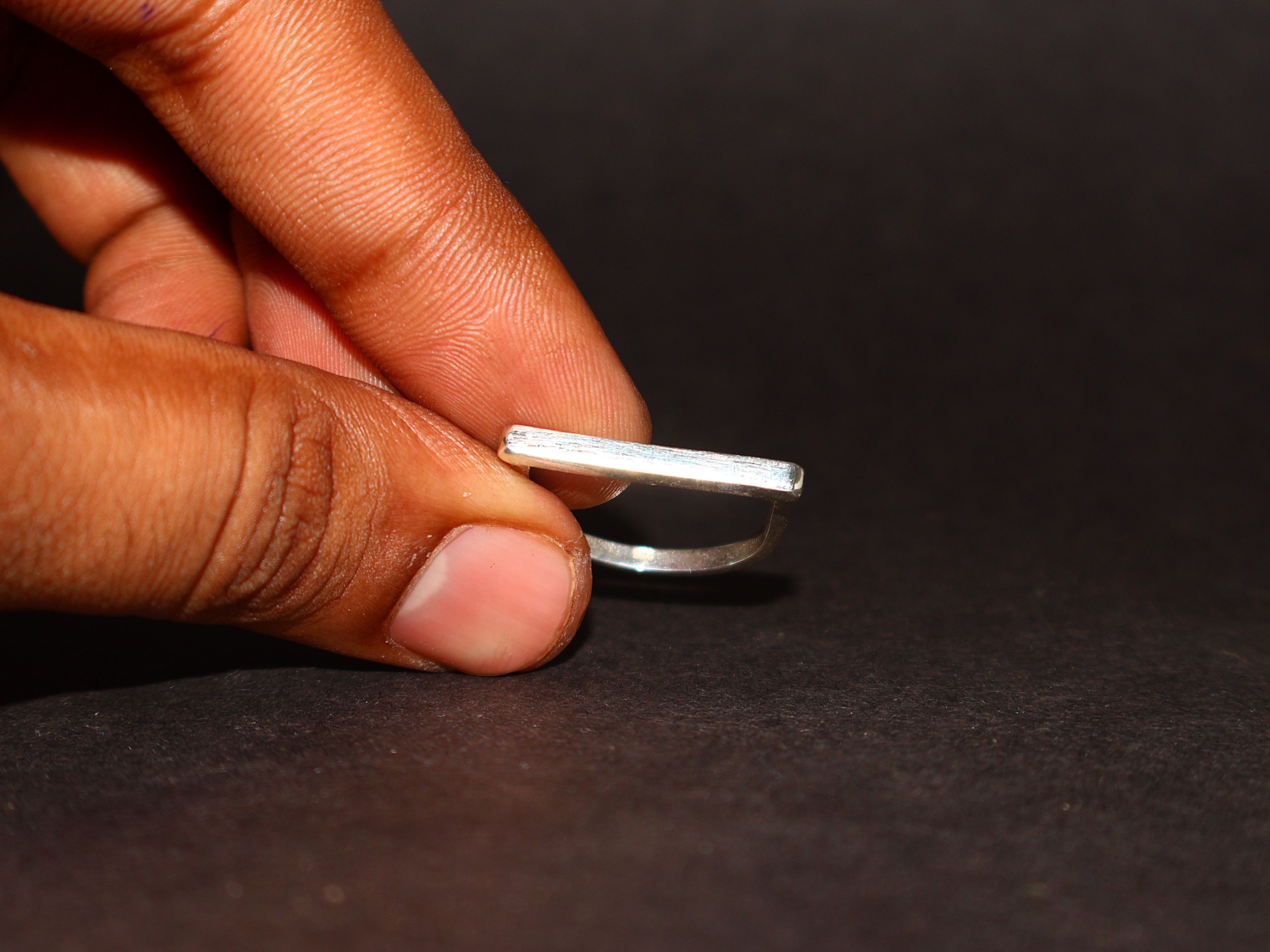 Handmade Bar Ring, Sterling Silver Handmade Ring, Women Ring, Size ONE SIZE - 9 Thumbnail