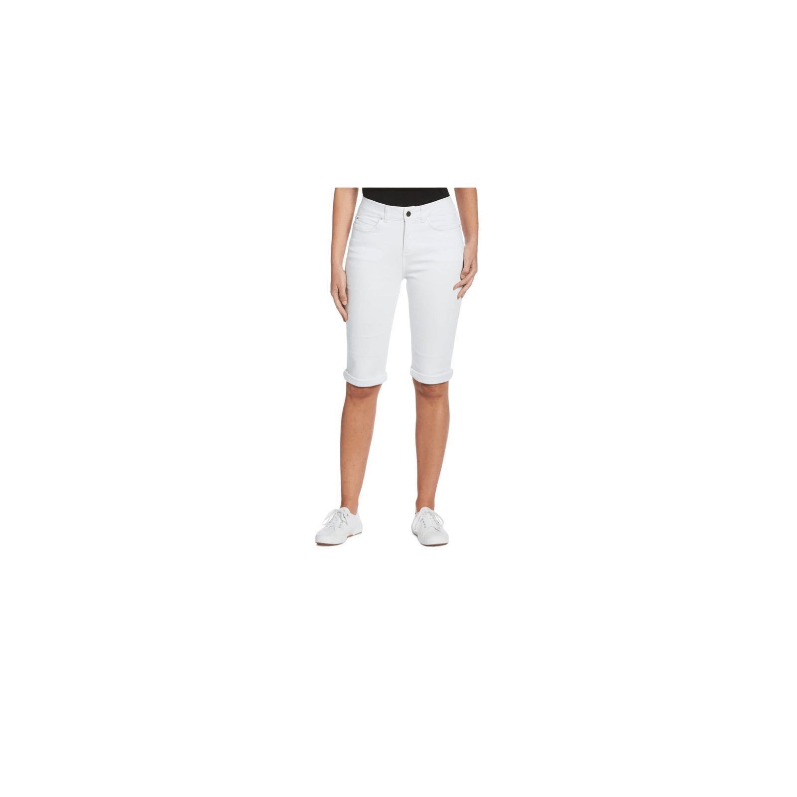 Other RAFAELLA WHITE DENIM CUFFED BERMUDA SHORT Size 6 Size 27" / US 4 / IT 40 - 5 Thumbnail