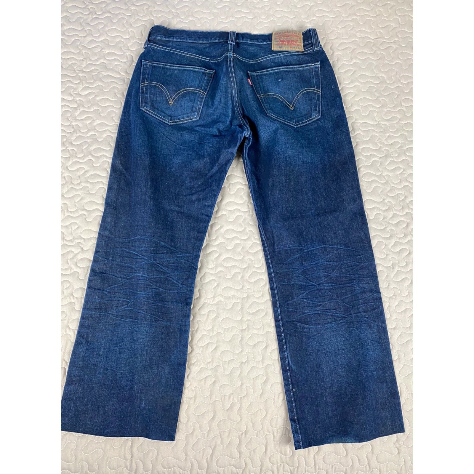 Levi's VINTAGE Levi's 501 Jeans Men Denim Sz 34 x 27.5 Unhemmed Straight Leg Blue Mens Size US 34 / EU 50 - 4 Thumbnail