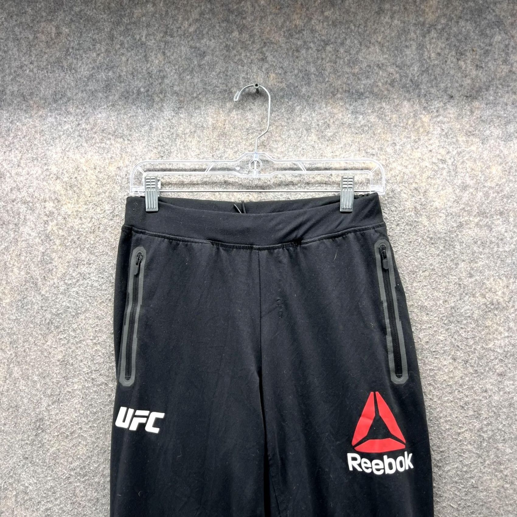 Reebok Reebok Sweatpants Women Small Black Athletic UFC Polyester Straight Stretch Pants 32 Inseam Size 28" / US 6 / IT 42 - 2 Thumbnail