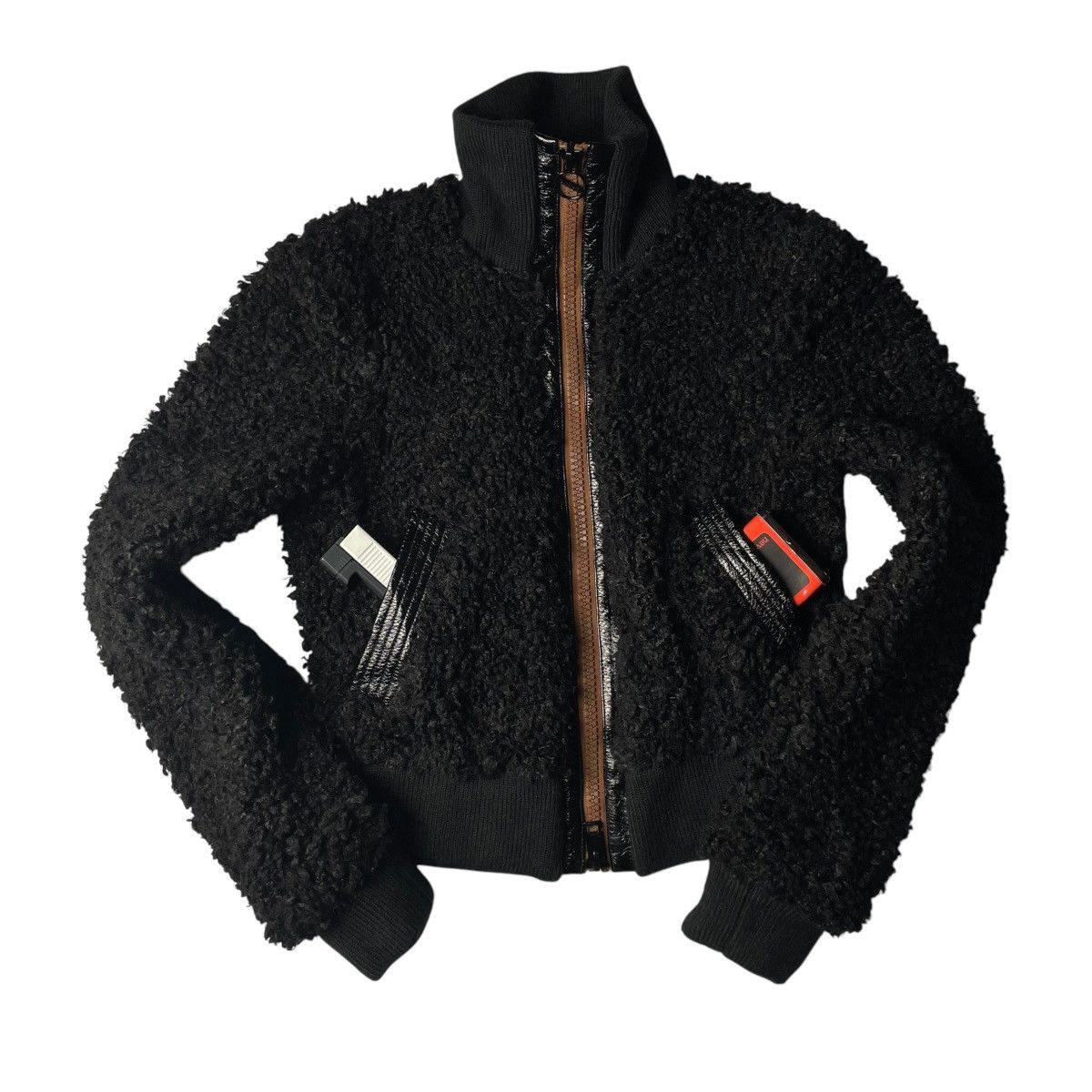 Diesel DIESEL FLEECE + LEATHER FULL ZIP BOMBER JACKET Size US S / EU 44-46 / 1 - 1 Thumbnail