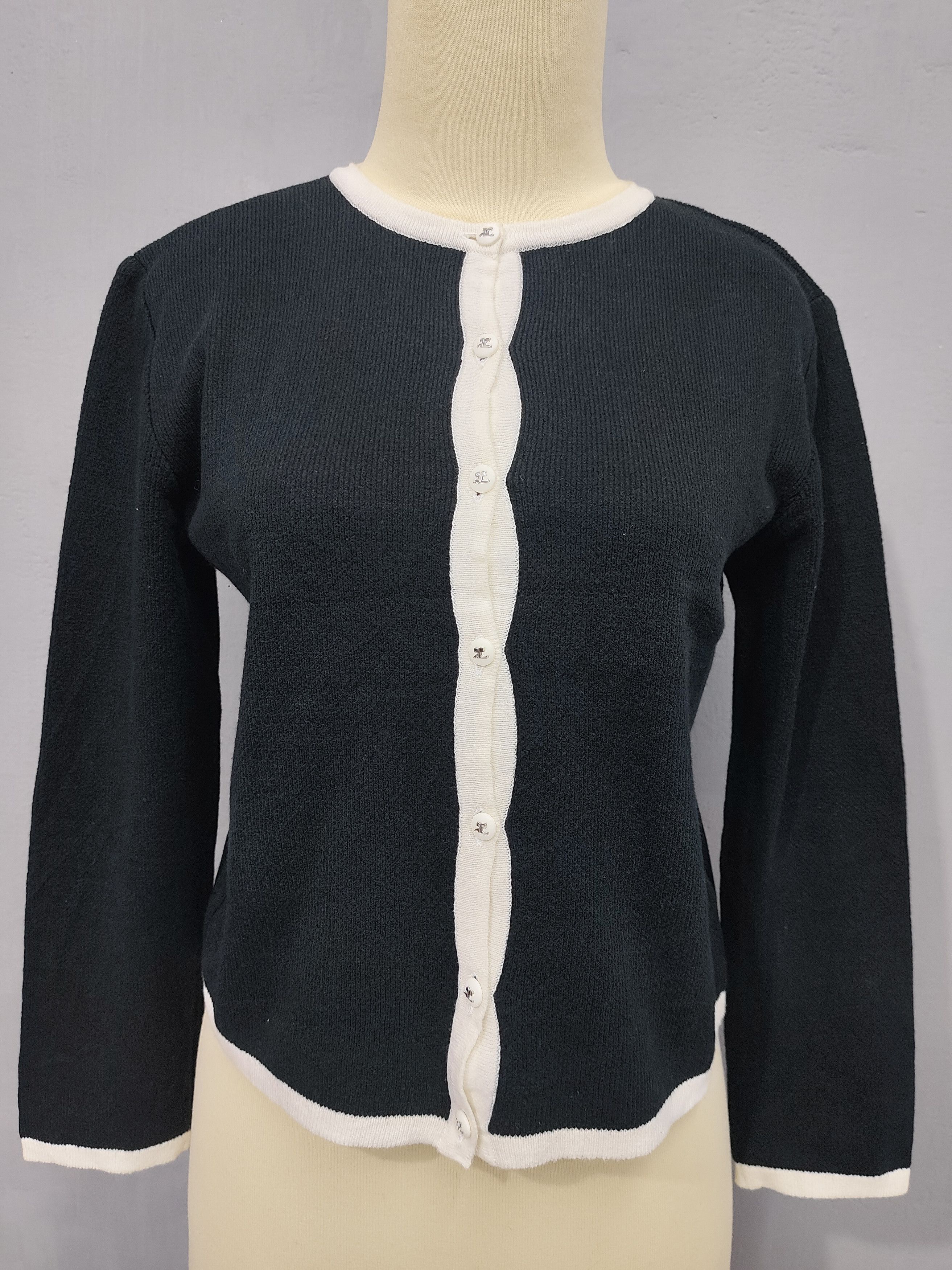 Courreges 💥Vtg Courreges Striped Cardigan Size M / US 6-8 / IT 42-44 - 2 Thumbnail