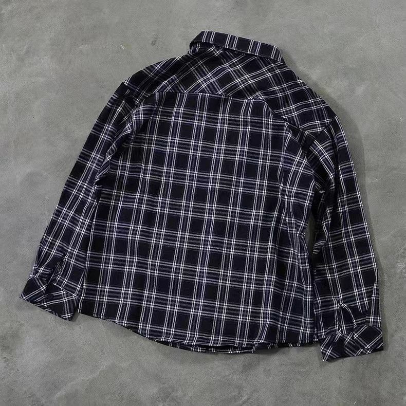 Designer × Japanese Brand Black retro casual all-match plaid shirt Size US L / EU 52-54 / 3 - 2 Thumbnail