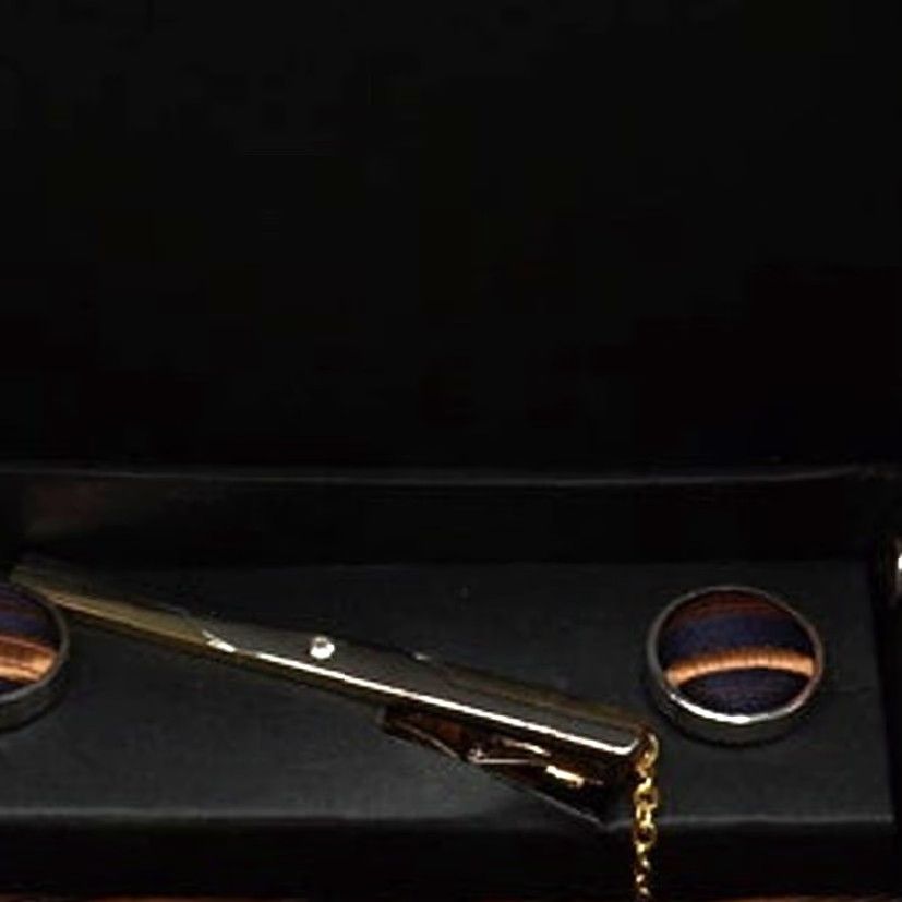 Vintage Likas Men’s Pure Silk Tie and Fashion Jewelry Set Cufflinks Tie Bar Size ONE SIZE - 4 Thumbnail