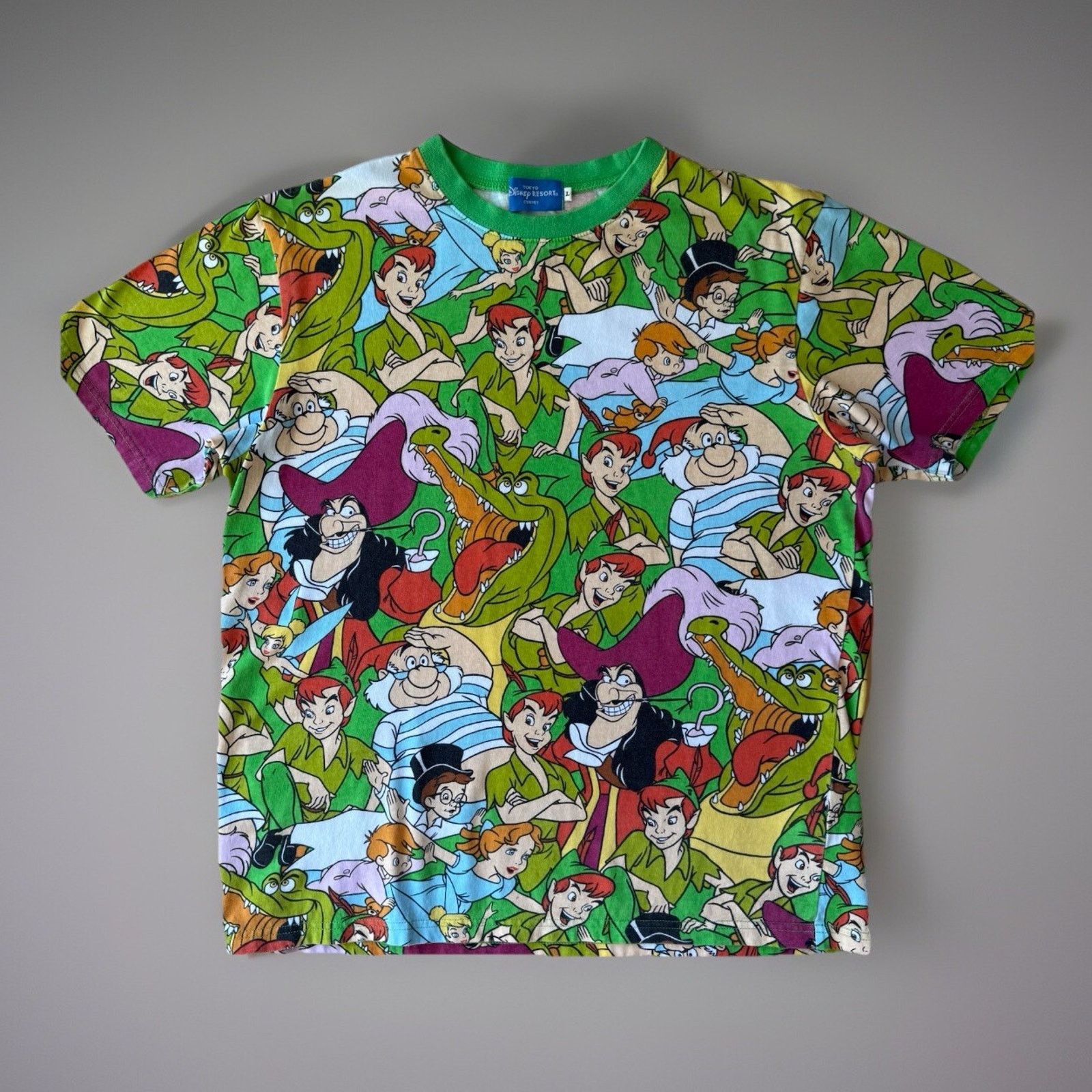 Disney Peter Pan Shirt Large Multicolor Tinker Bell Captain