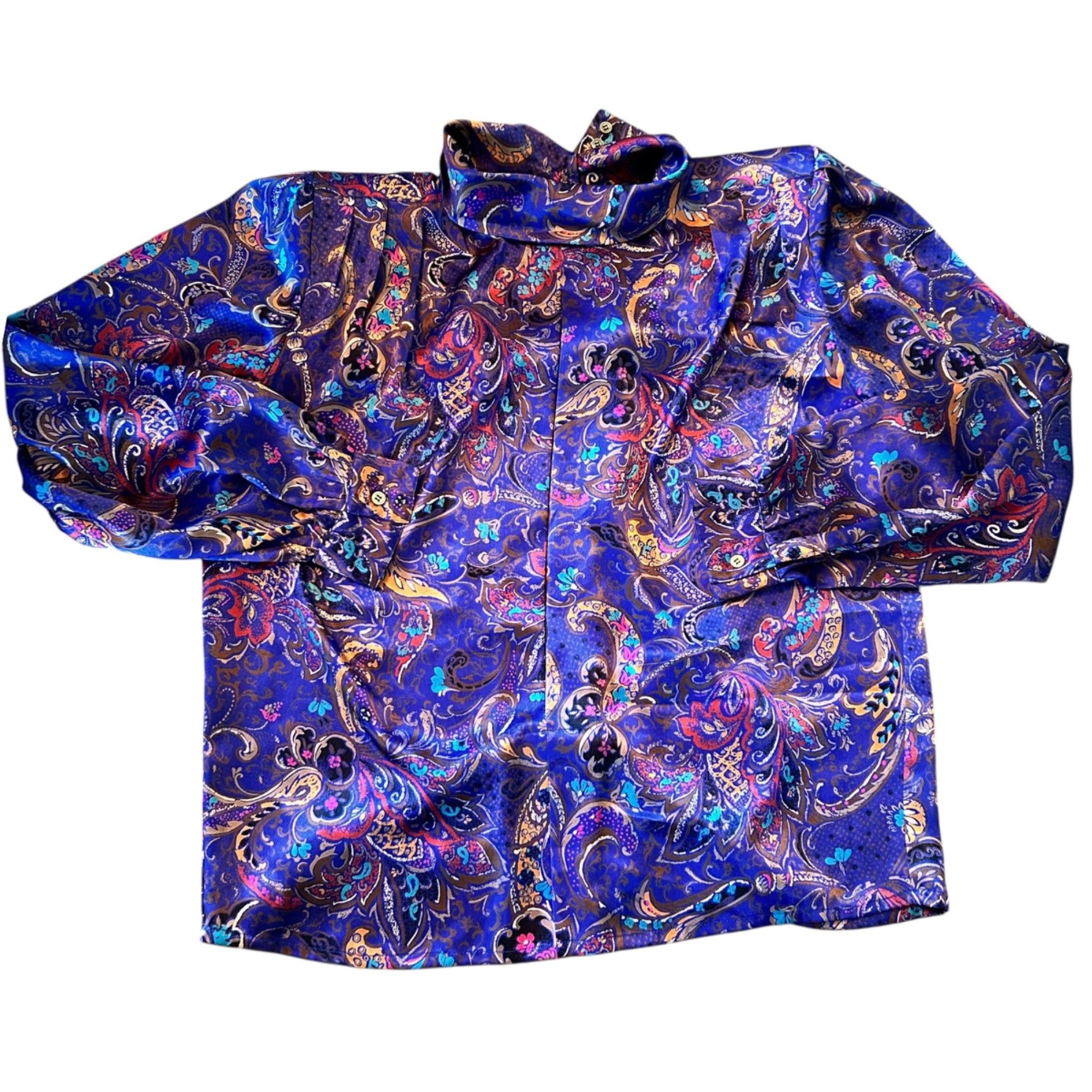 Vintage Vintage Susan Mathews Novelty Print Mock Neck Blouse 12 Size XL / US 12-14 / IT 48-50 - 2 Thumbnail