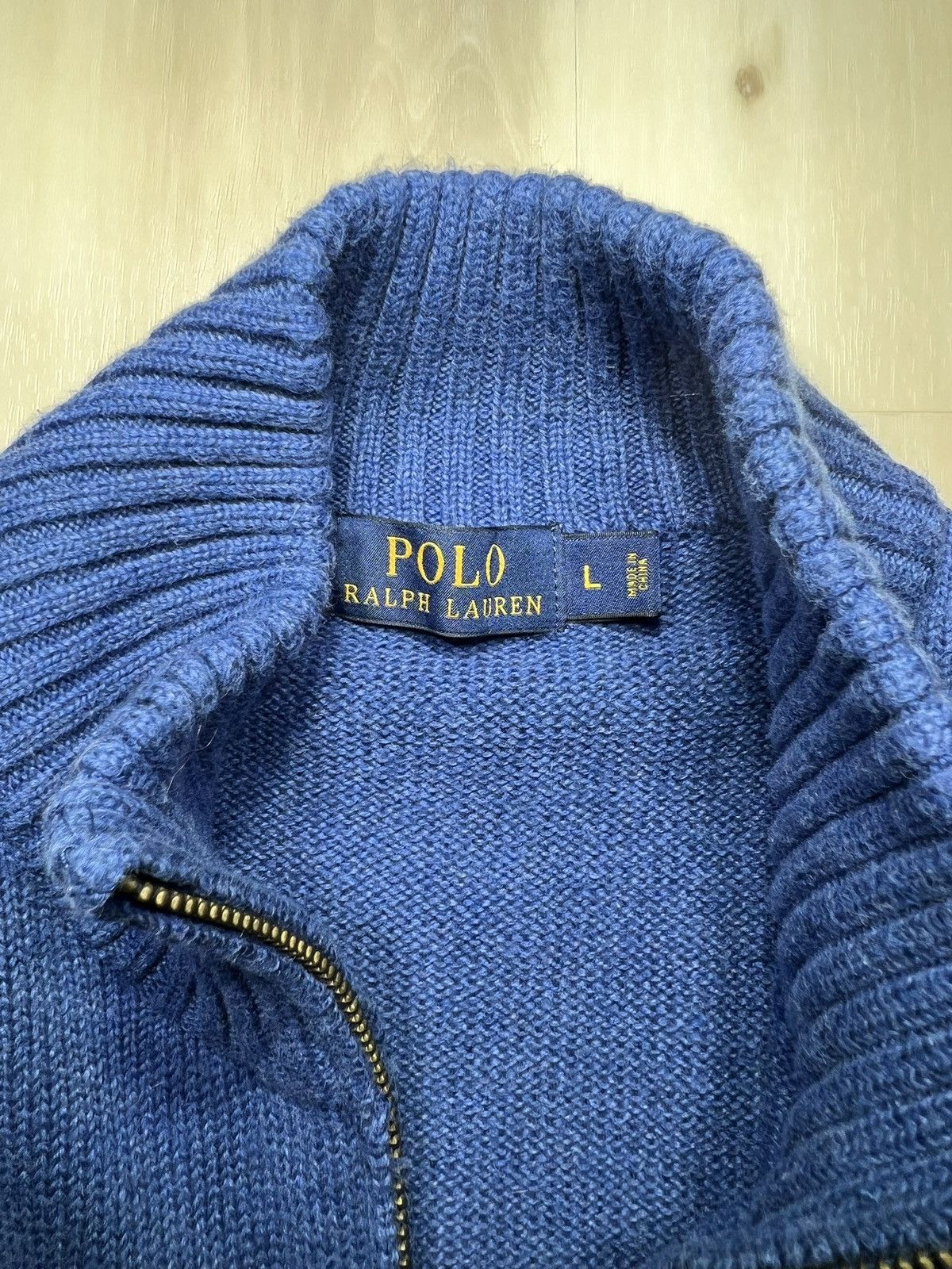 Polo Ralph Lauren Polo Ralph Lauren Sweater L Blue Knit Cotton 1/4 Quarter Zip Size US L / EU 52-54 / 3 - 7 Thumbnail