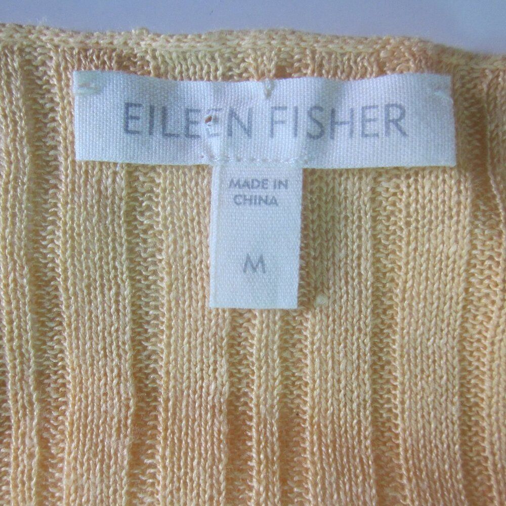 Eileen Fisher Eileen Fisher Womens Size M Organic Linen Rib Knit Sweater Orange / Yellow Size M / US 6-8 / IT 42-44 - 3 Thumbnail