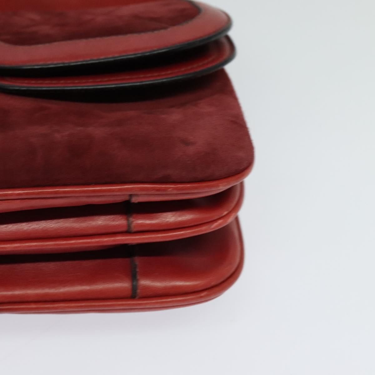 Gucci GUCCI Shoulder Bag Suede Vintage Red Gold Size ONE SIZE - 11 Thumbnail