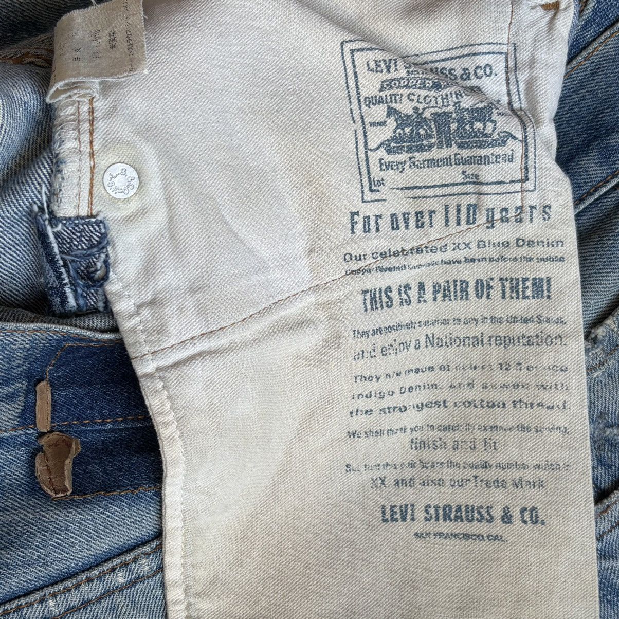 Levi's Vintage Clothing Levi’s LVC Light Blue Big E Repaired Jeans Size 30 Size US 30 / EU 46 - 9 Thumbnail