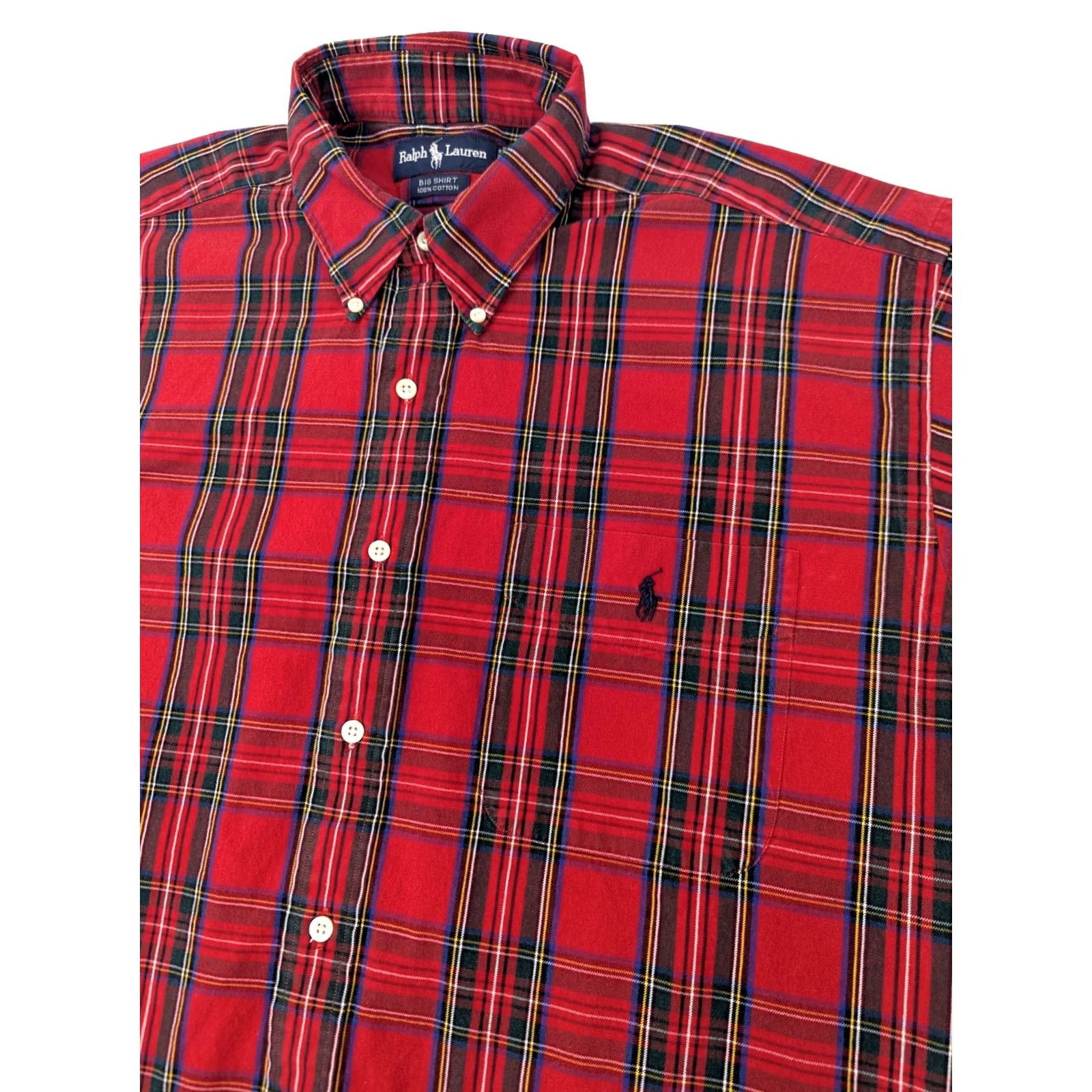 Polo Ralph Lauren Polo Ralph Lauren Button-Up Shirt Men L Red Plaid Big Shirt Vintage Ralph Lauren Cotton Flannel Size US L / EU 52-54 / 3 - 2 Thumbnail