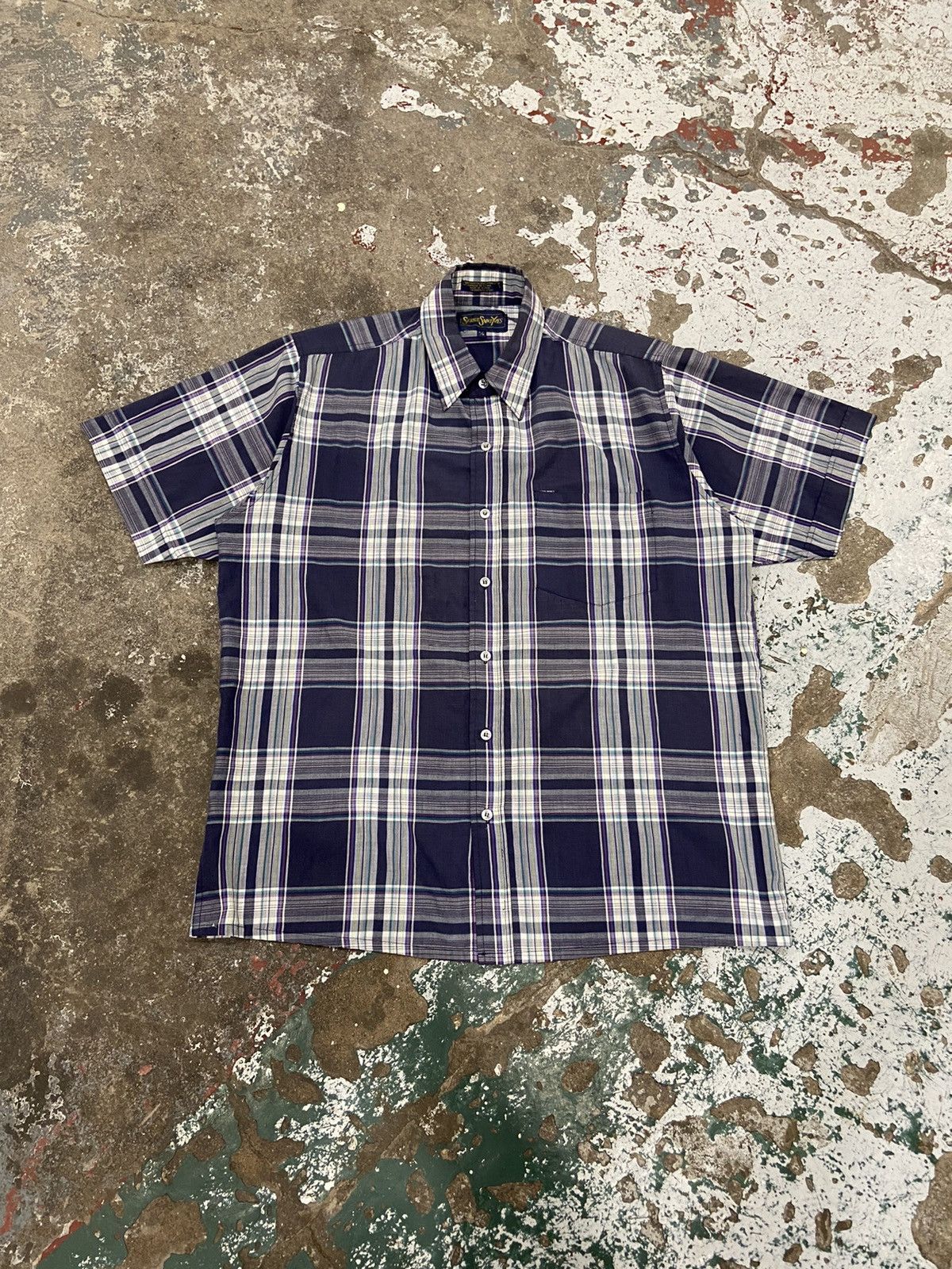 Vintage Vintage 1980s Plaid Button-up Shirt Size US L / EU 52-54 / 3 - 1 Thumbnail