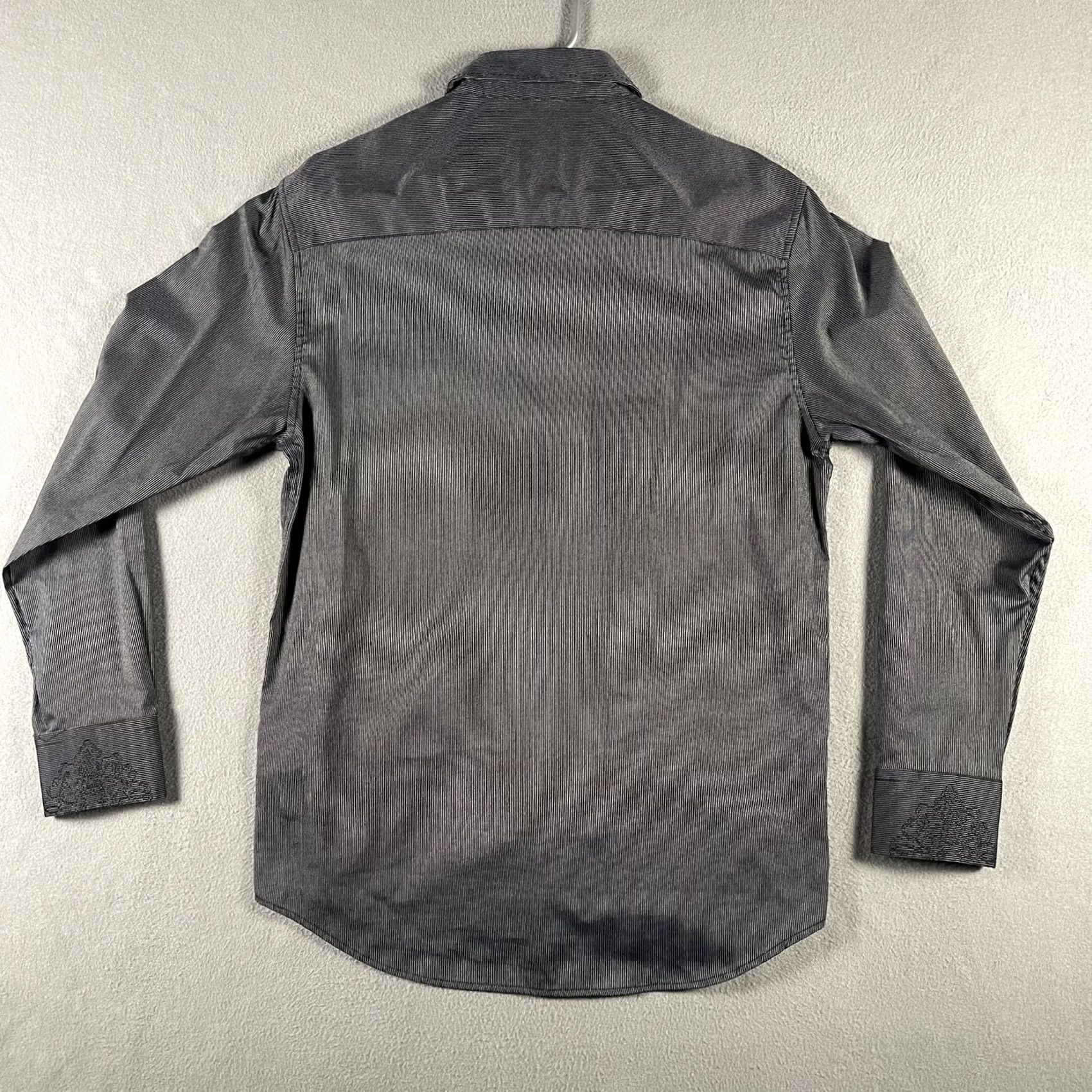 Vintage Cultura Shirt Mens Large Black Embroidered Dress Button Up Long Sleeve Size 42R - 2 Thumbnail
