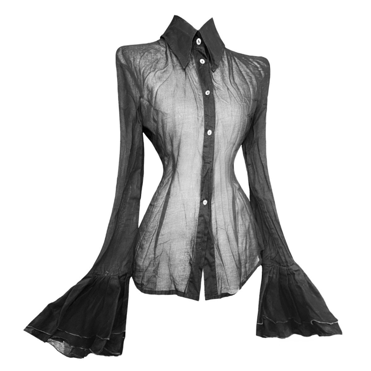 Dolce & Gabbana Dolce and Gabbana black ruffled blouse Size S / US 4 / IT 40 - 1 Thumbnail