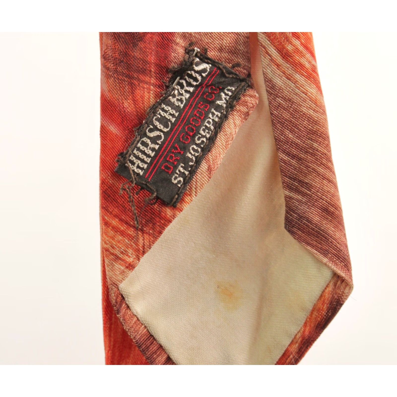 Vintage VINTAGE Hirsch Bros 40s Hand Painted Tie Necktie Men's 1940s Red Purple Tie 47" Long 3.75" Wide Mens Size ONE SIZE - 2 Thumbnail