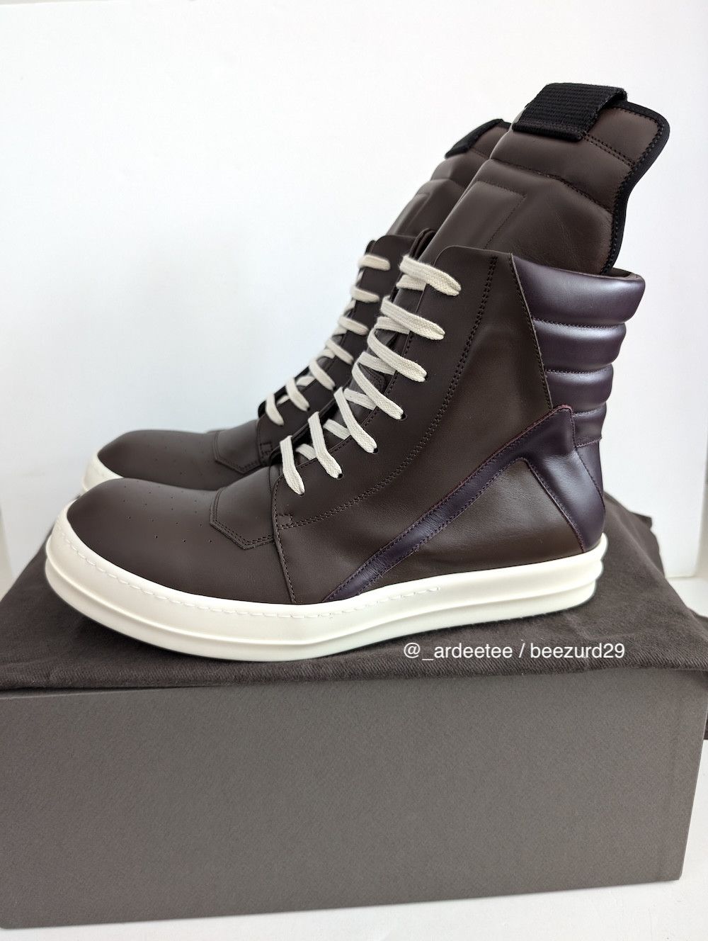 Rick Owens 💥UNRELEASED 1/1 SAMPLE GEOBASKETS BROWN/AMETHYST PURPLE Size US 11 / EU 44 - 1 Thumbnail